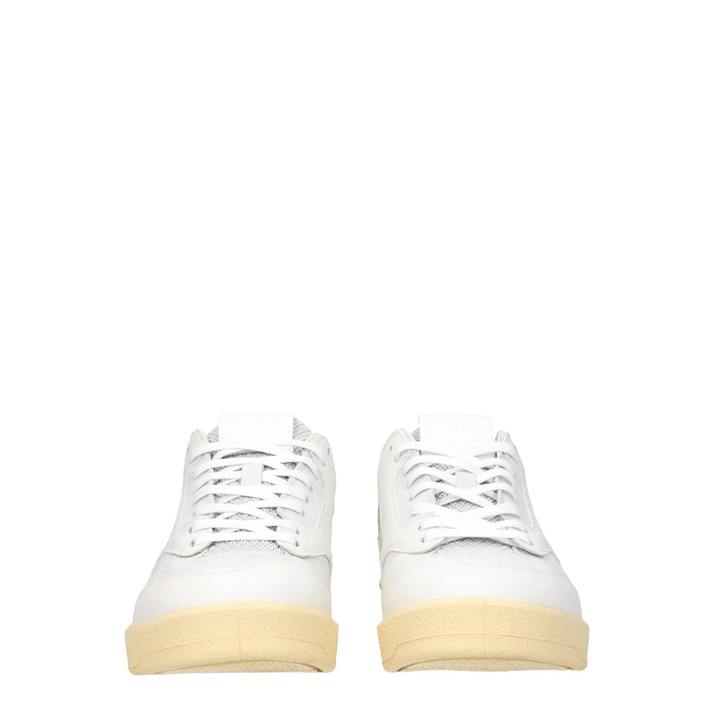 White Leather Low Top Sneakers