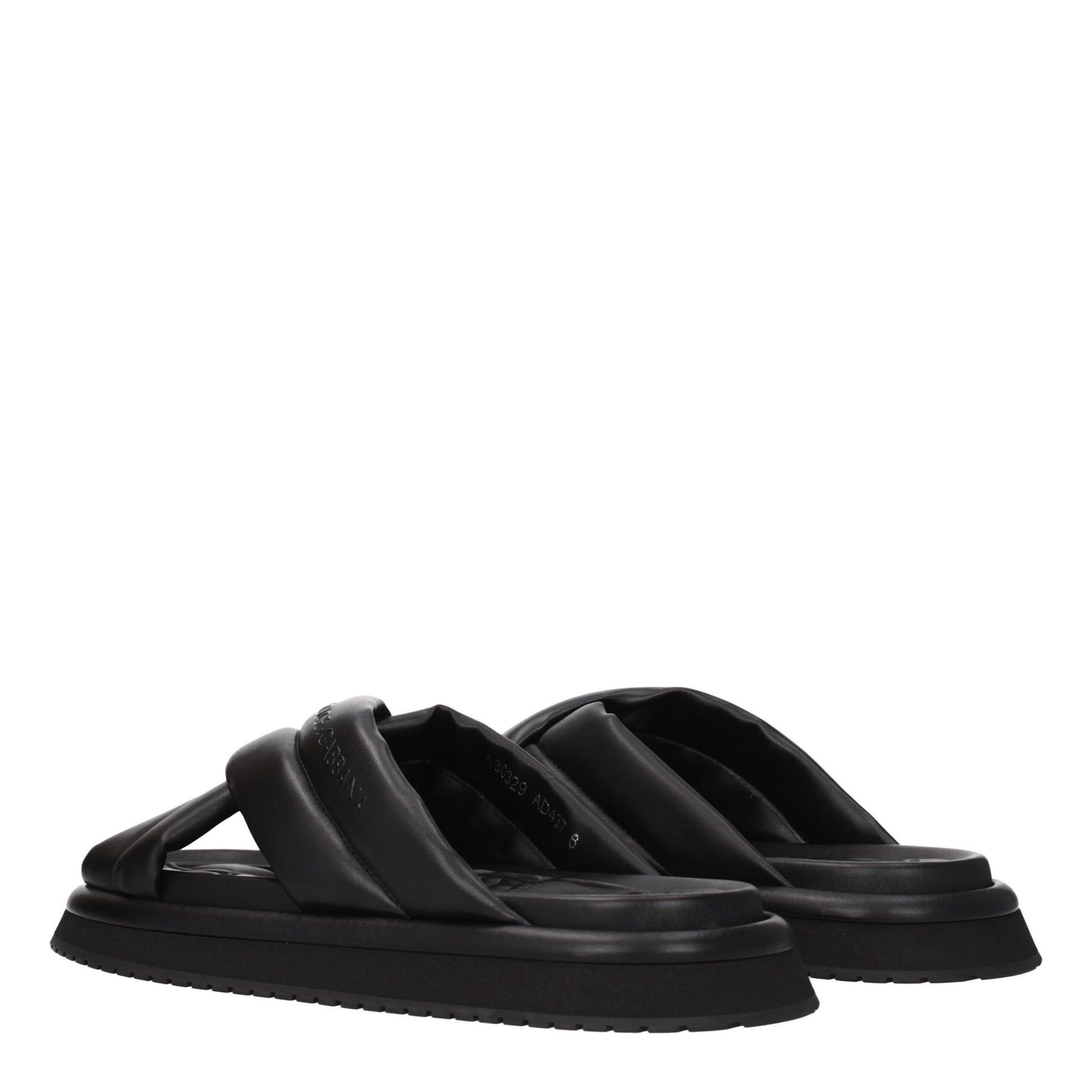 Black Leather Slippers