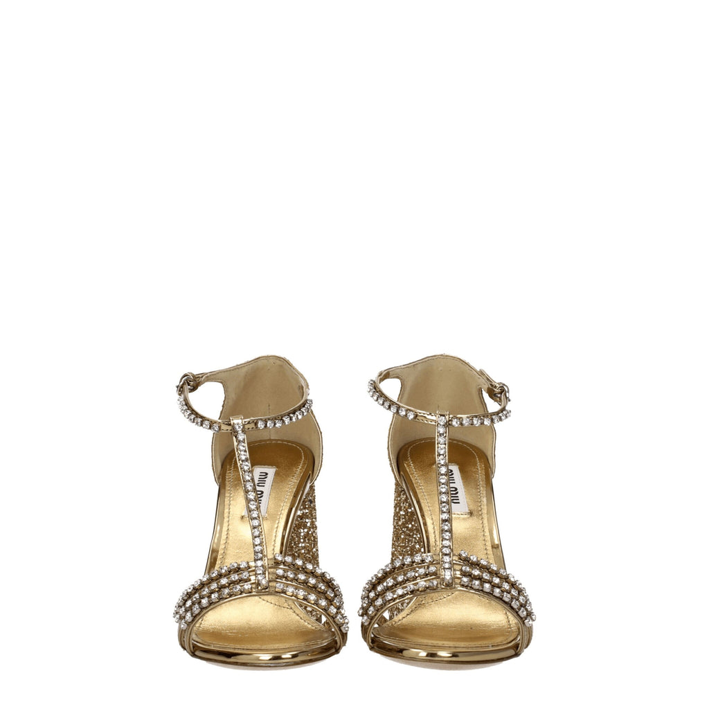 Gold Plastic Platform Sandals