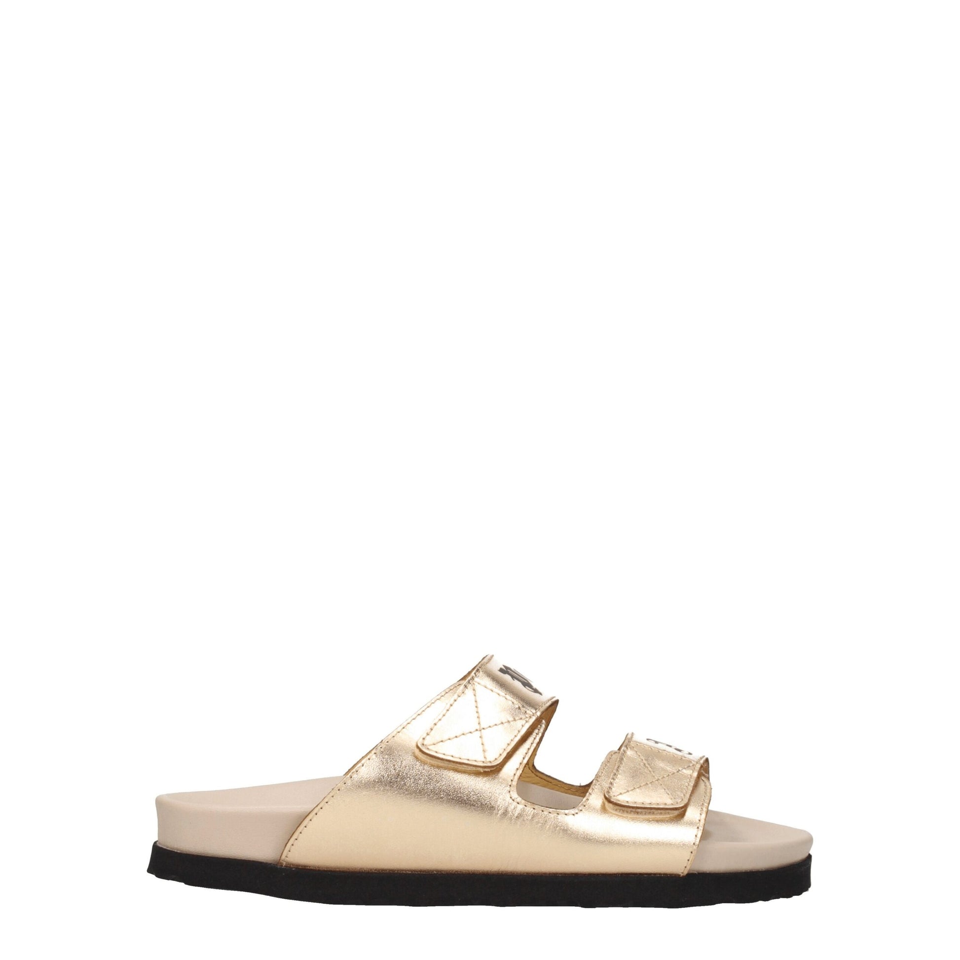 Gold Leather Slippers
