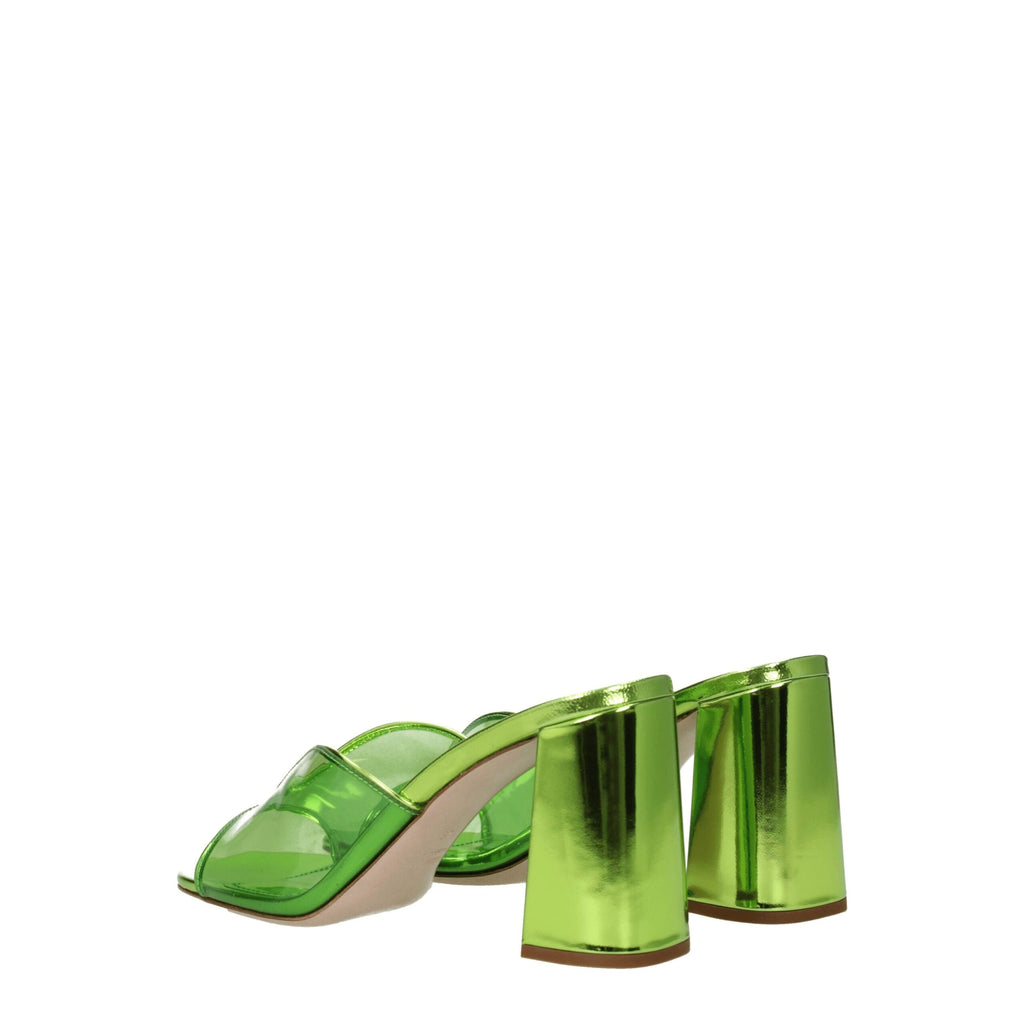 Green Plexiglass Platform Sandals