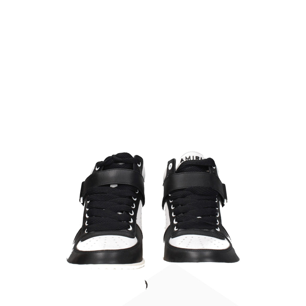 Black Leather High Top Sneakers