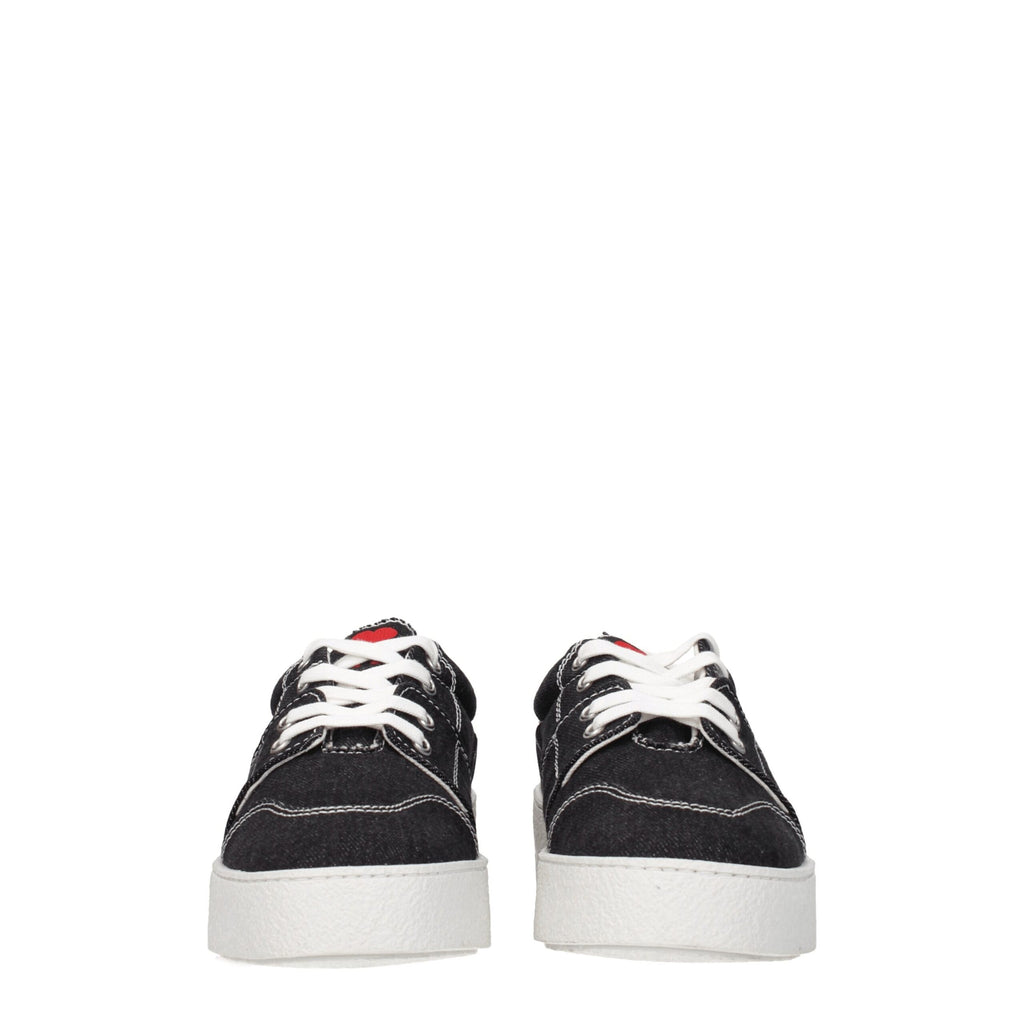 Black Fabric Low Top Sneakers