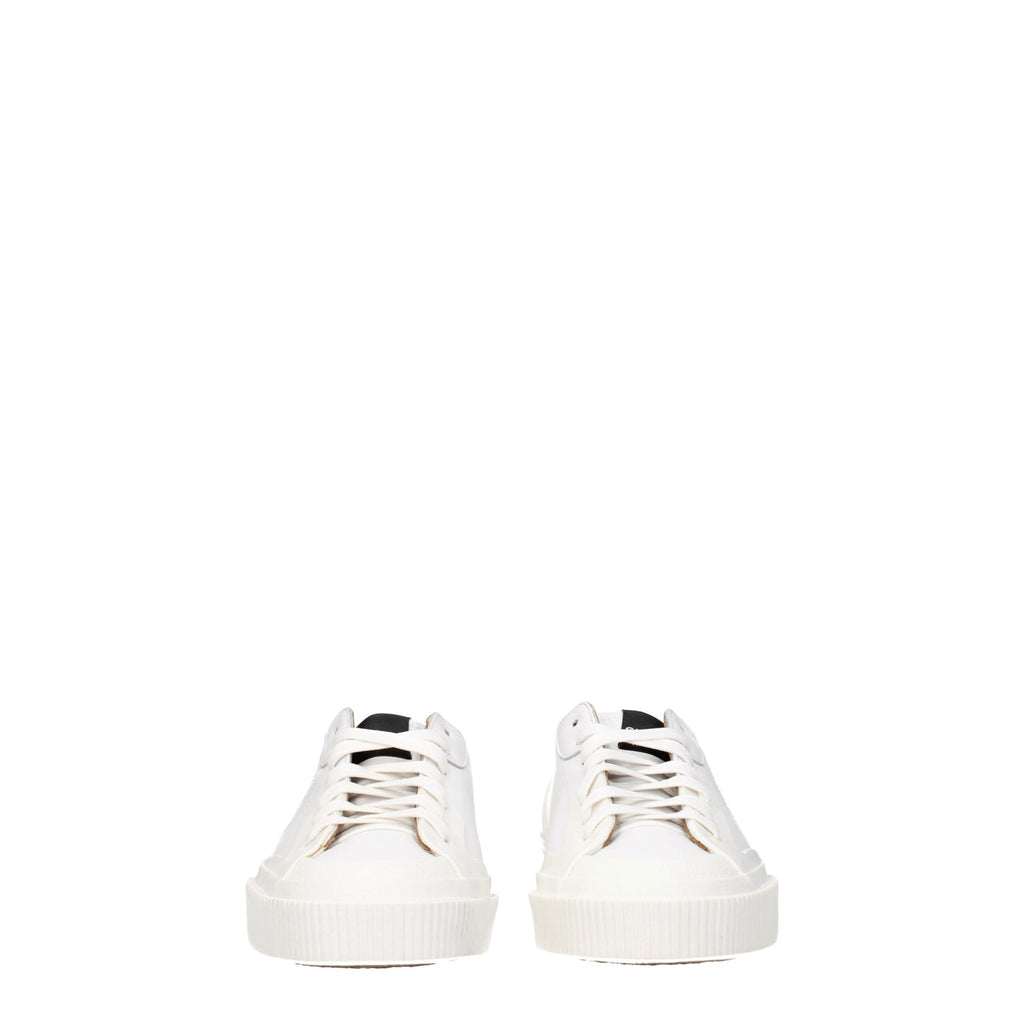 White Leather Low Top Sneakers