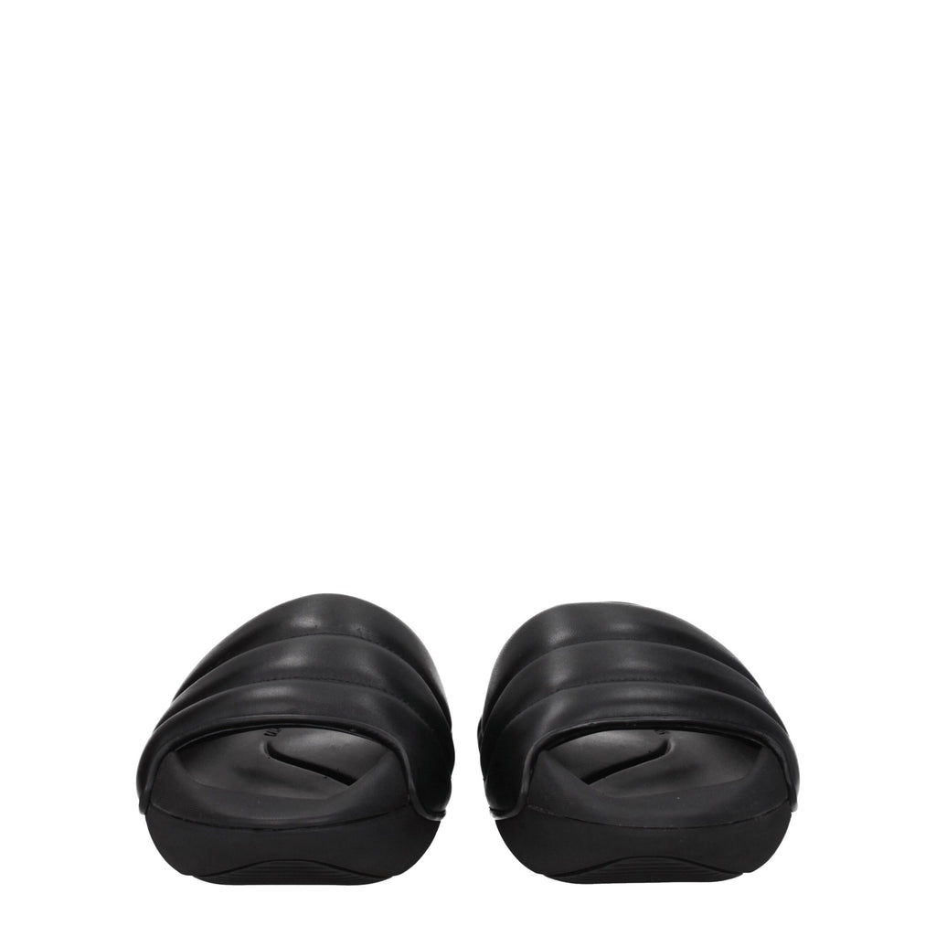 Black Leather Slippers