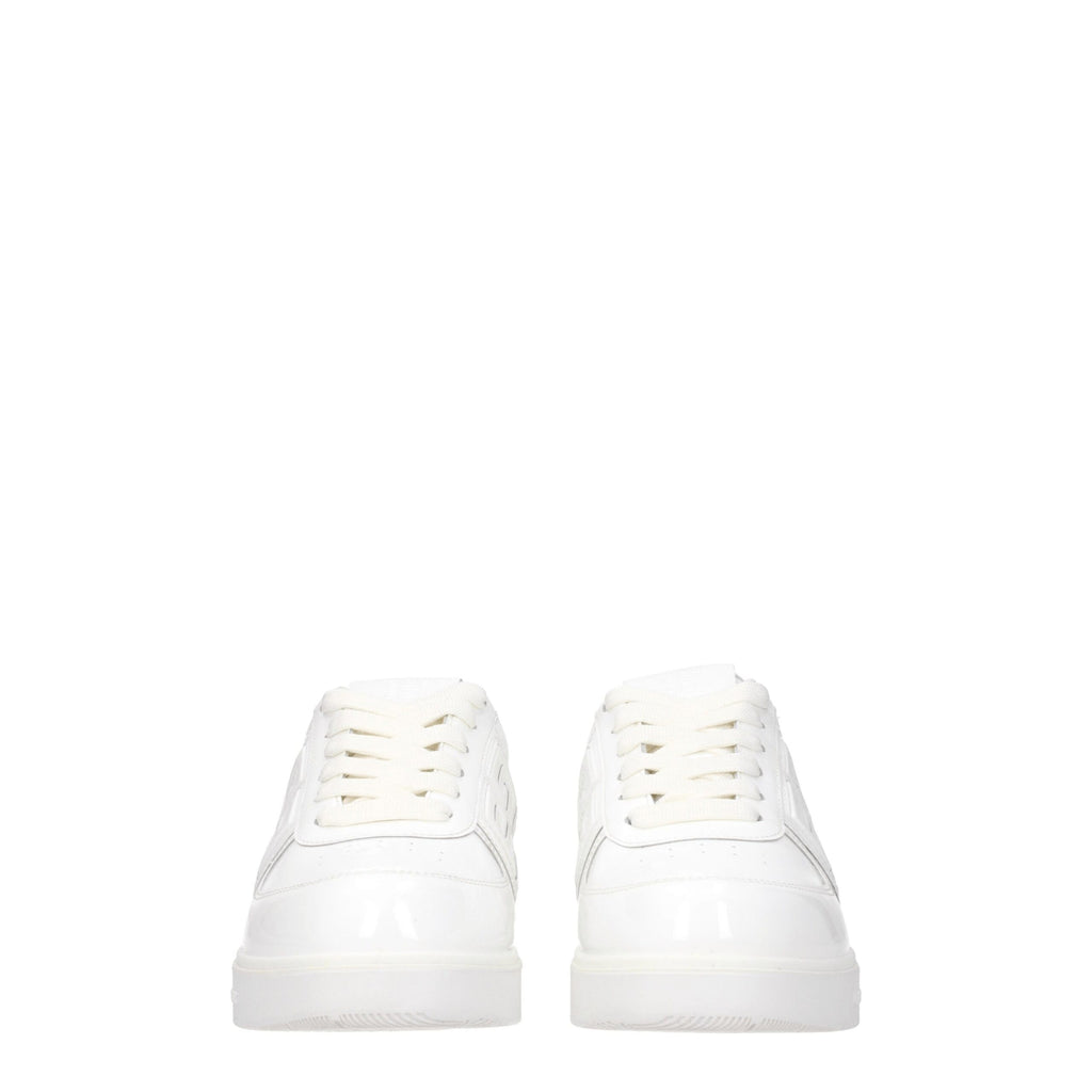 White Leather Low Top Sneakers