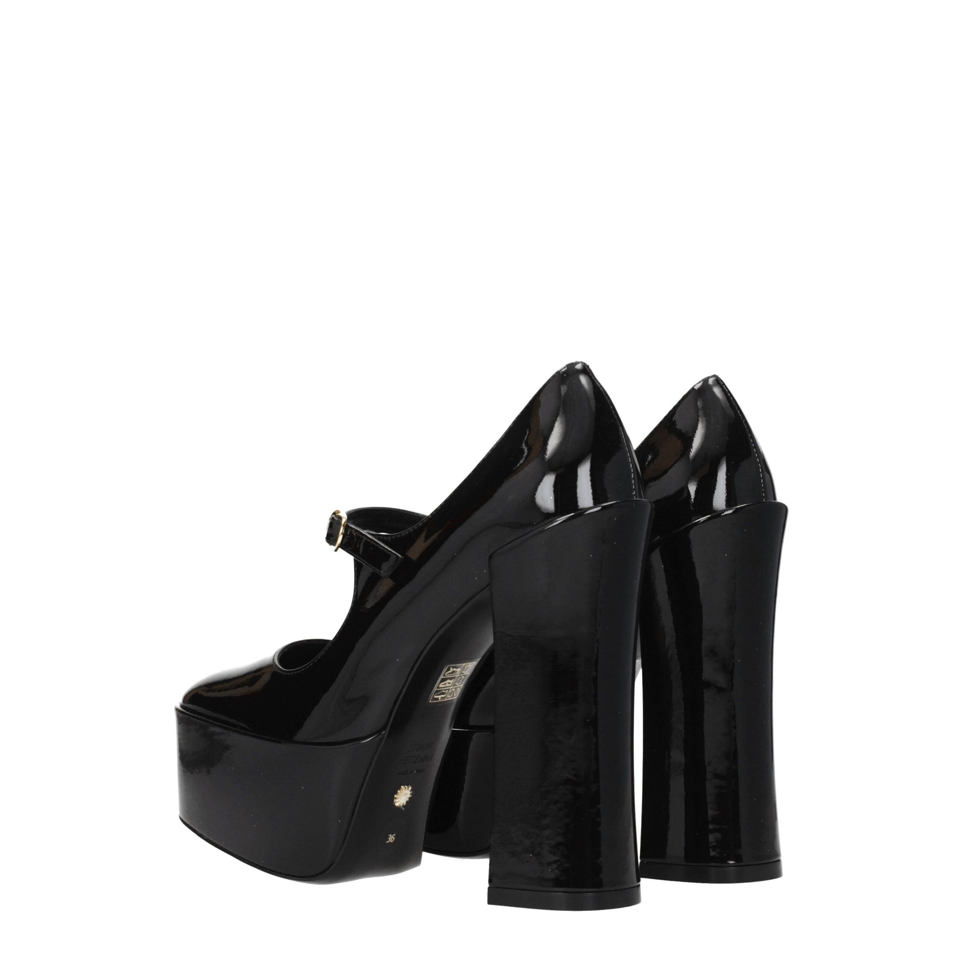 Black Leather Platform Pumps