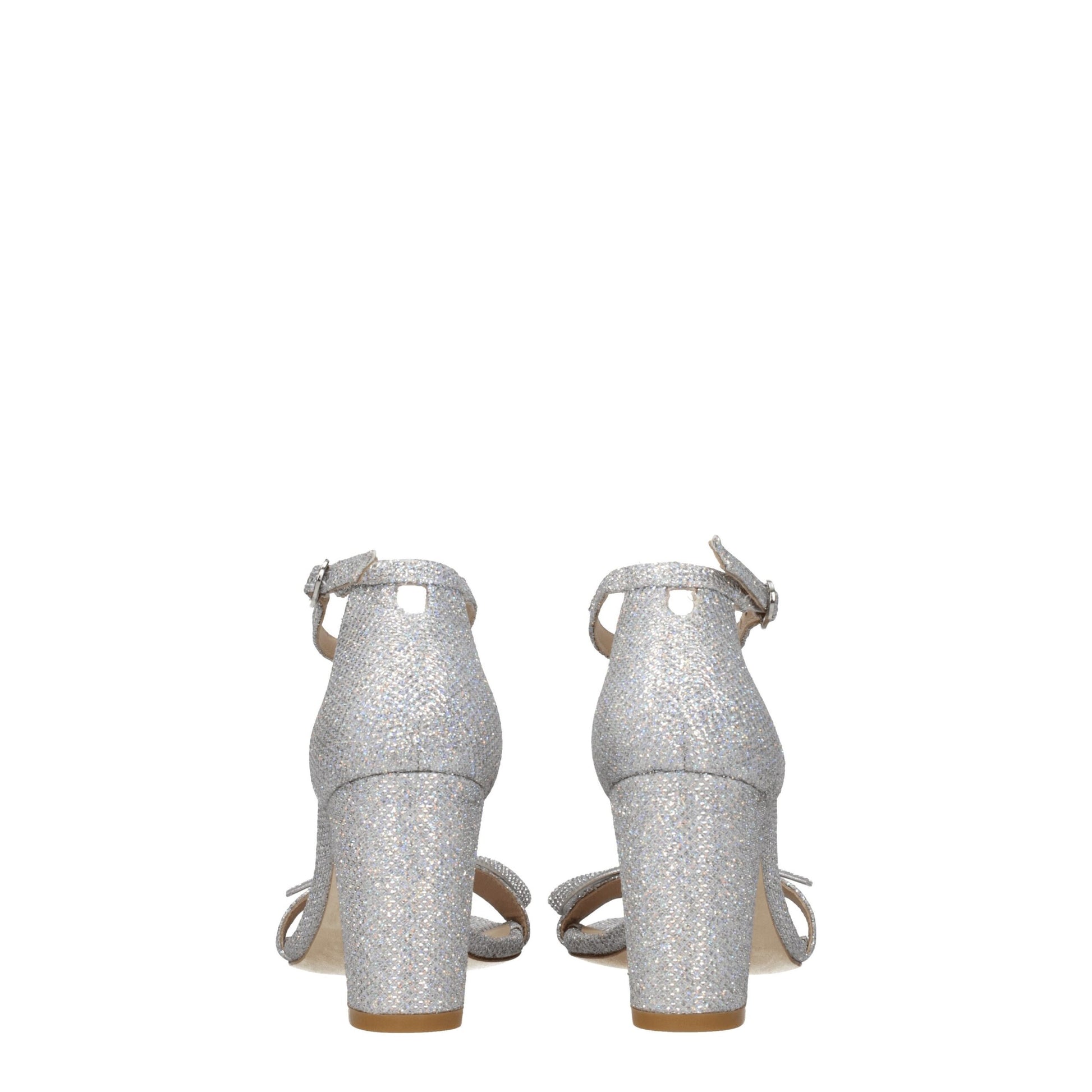 Gray Fabric Platform Sandals