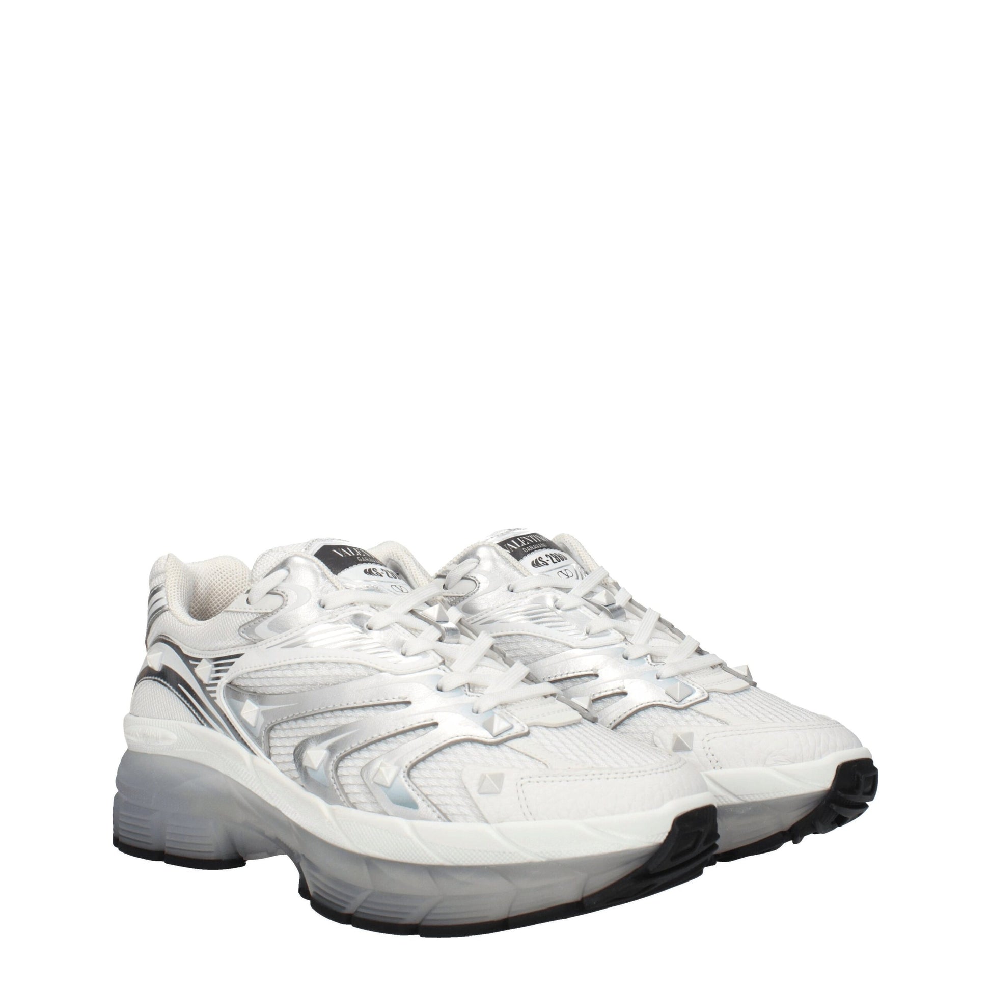 White Fabric Athletic Sneakers