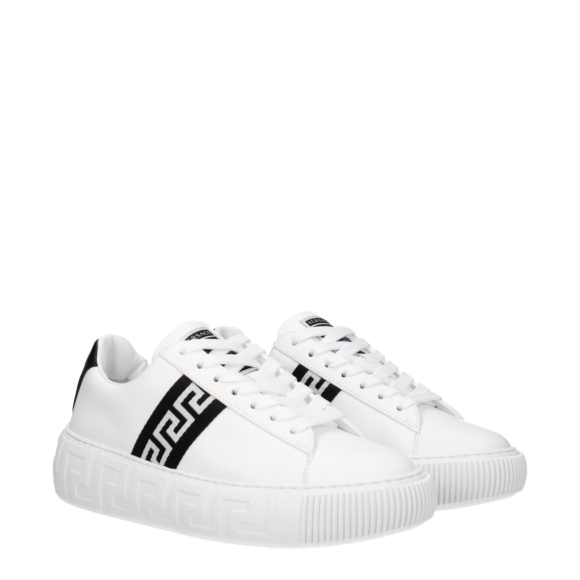 White Leather Low Top Sneakers
