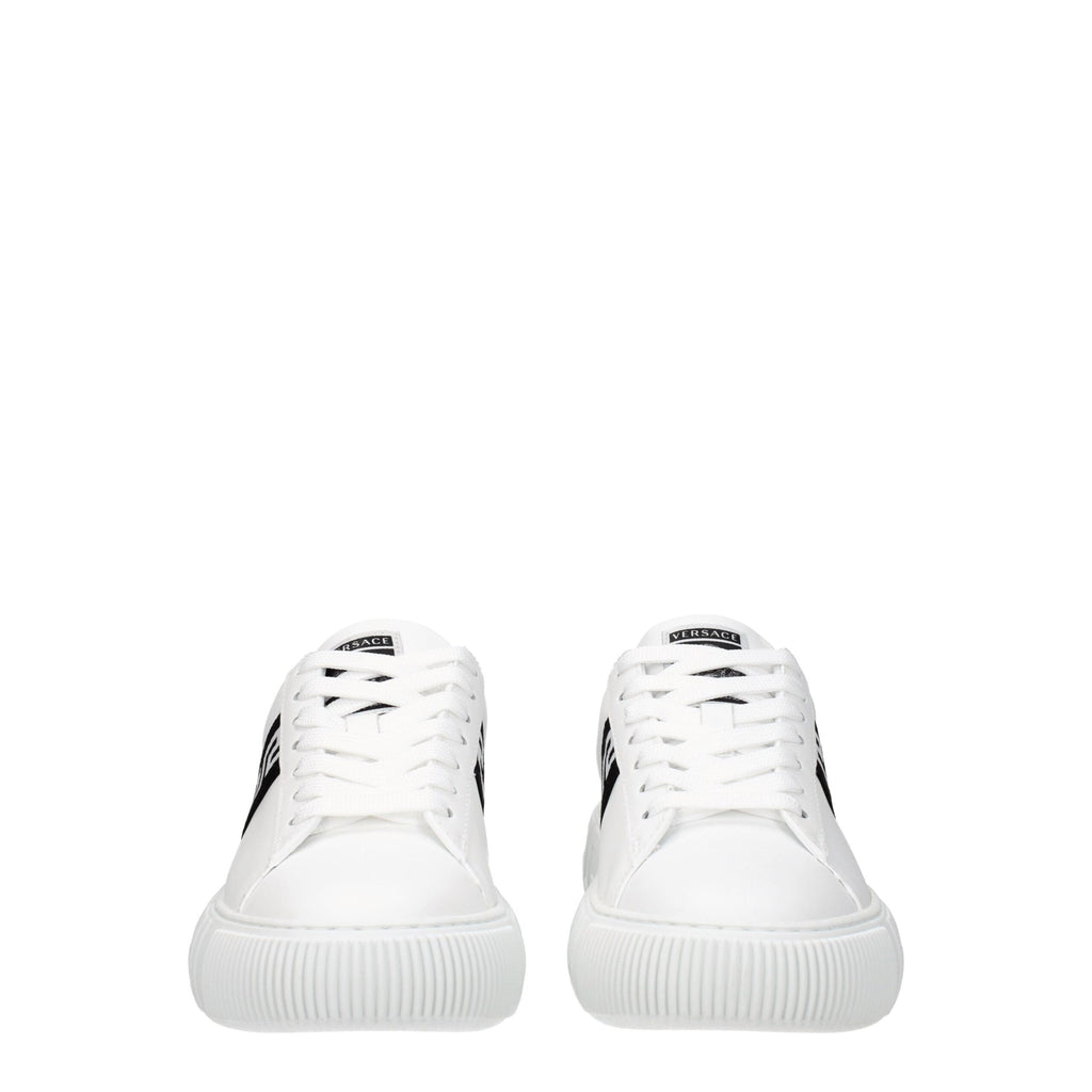 White Leather Low Top Sneakers