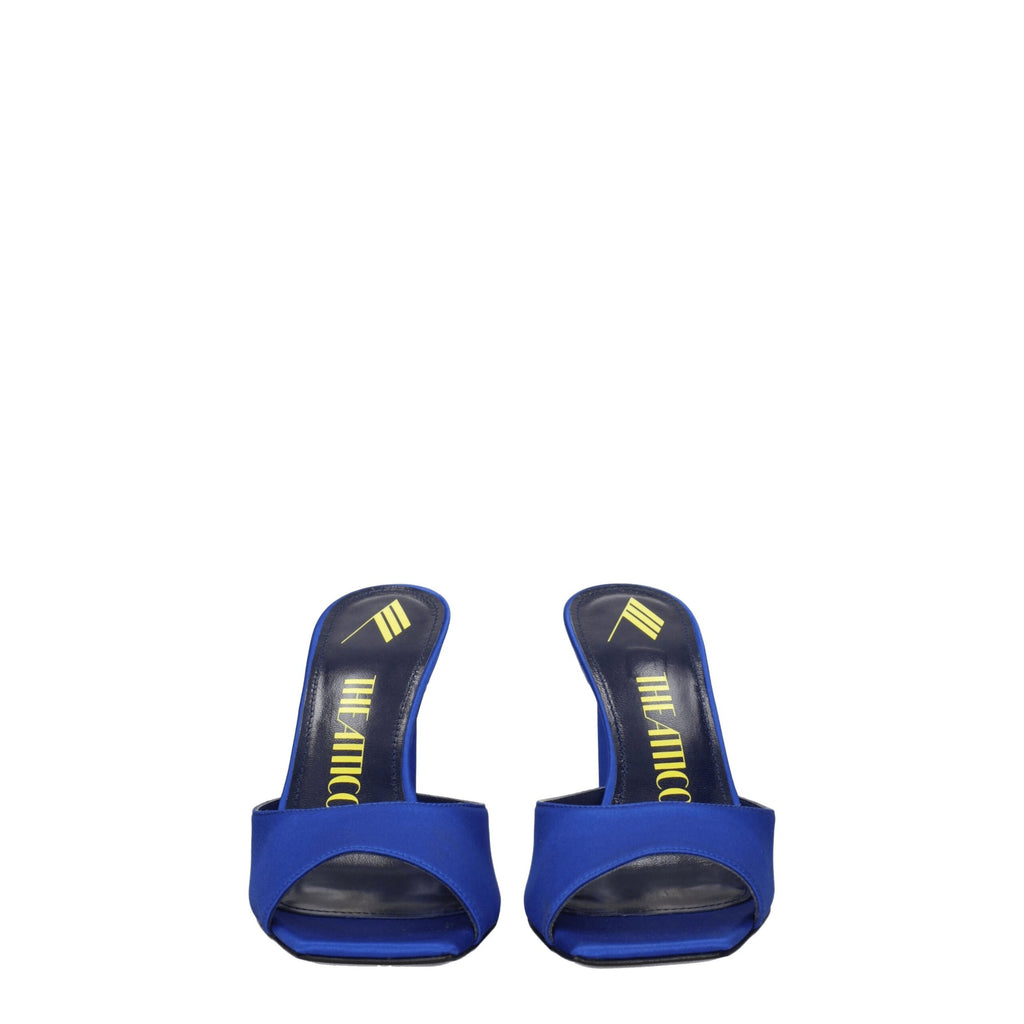 Blue Satin Stiletto Heel Sandals