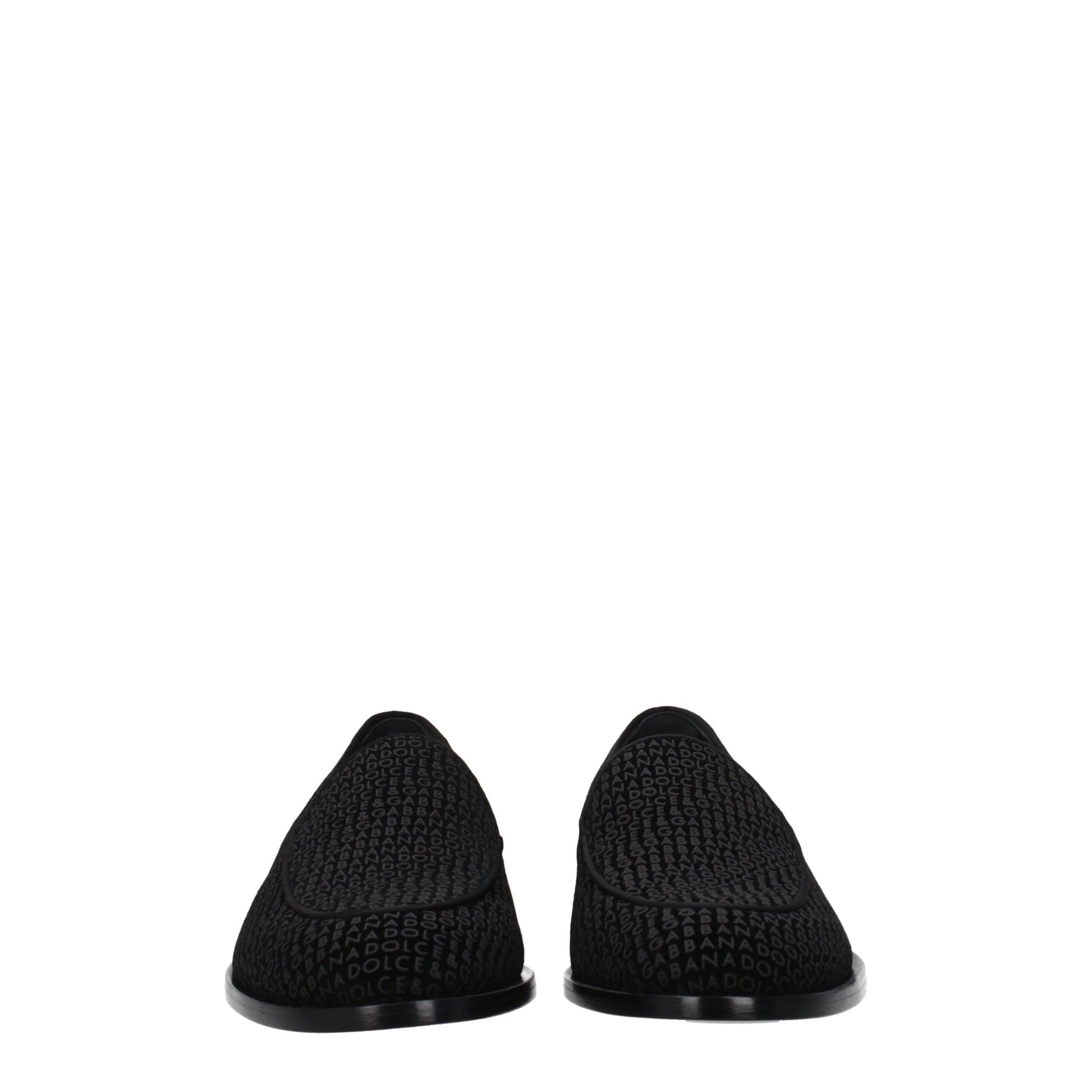 Black Velvet Slip-On Loafers