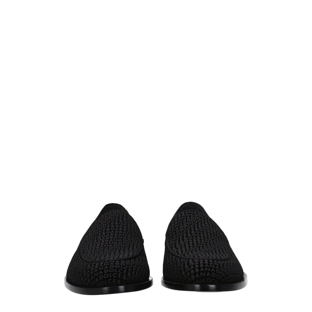 Black Velvet Slip-On Loafers