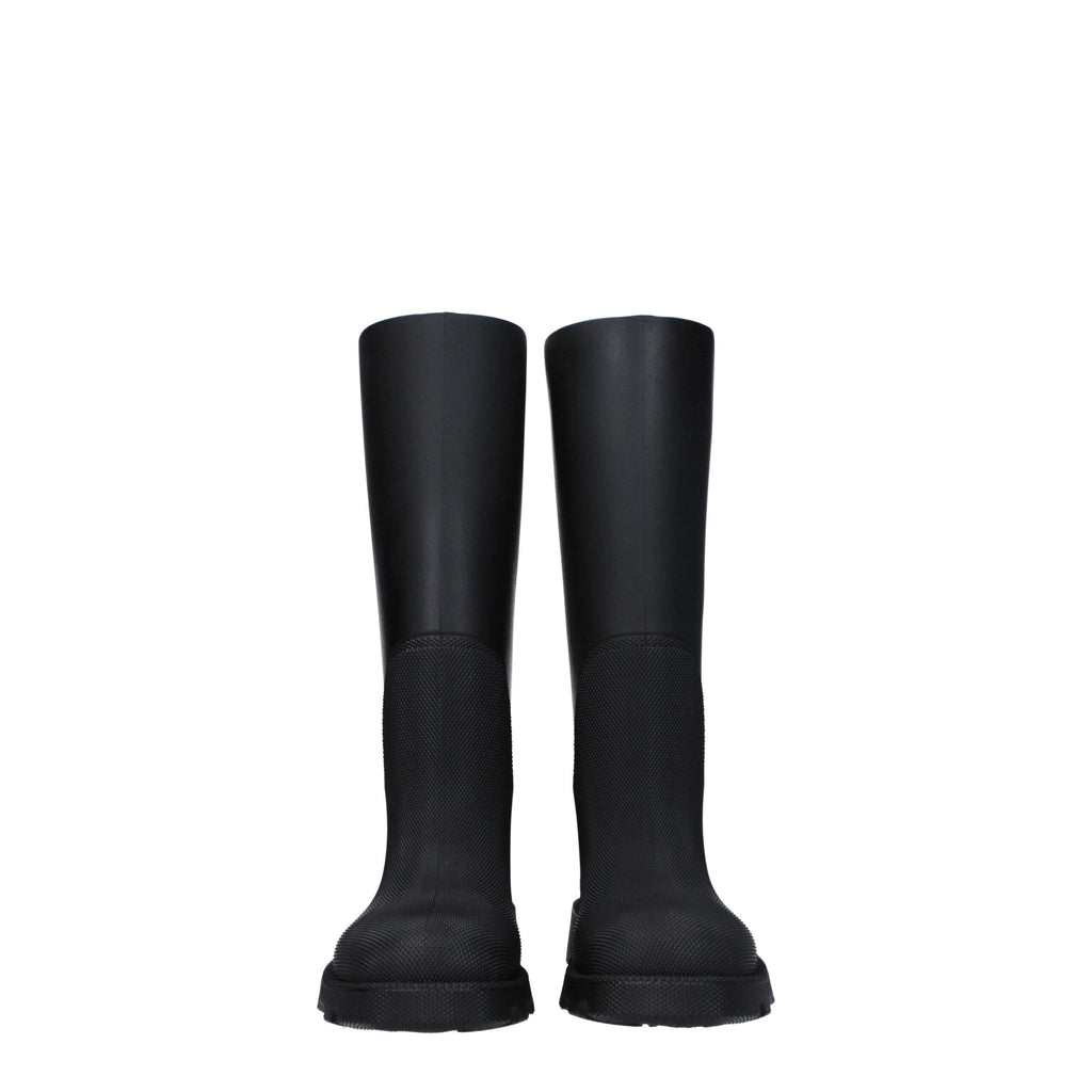 Black Cotton Rain Boots
