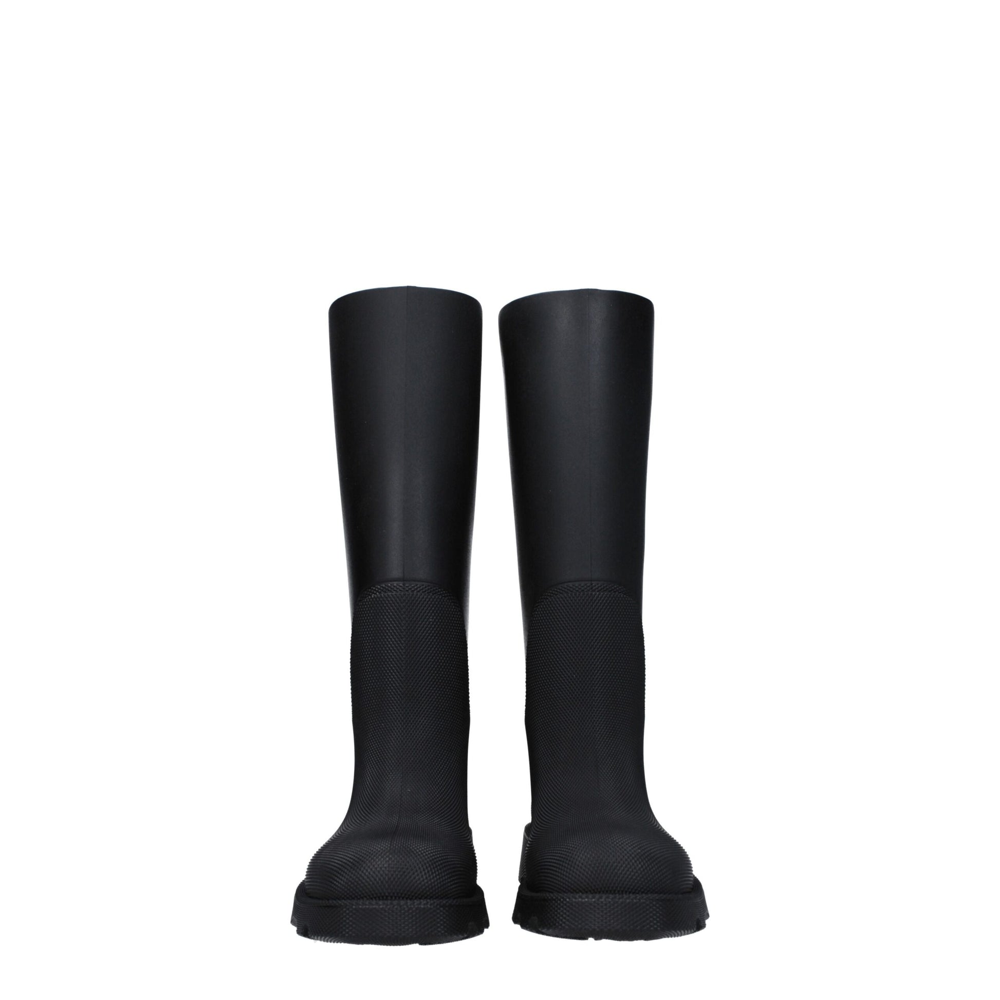 Black Cotton Rain Boots