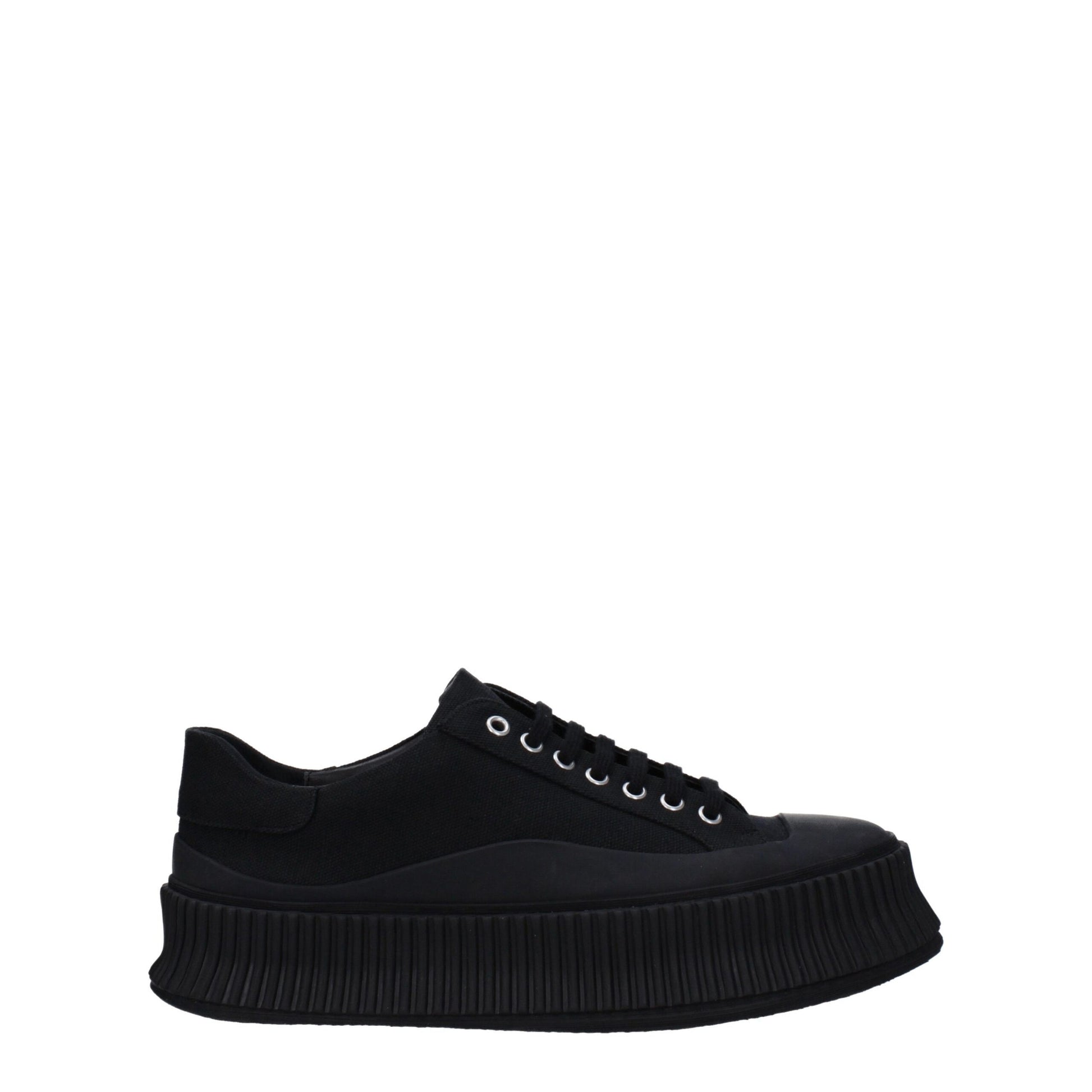 Black Fabric Platform Sneakers