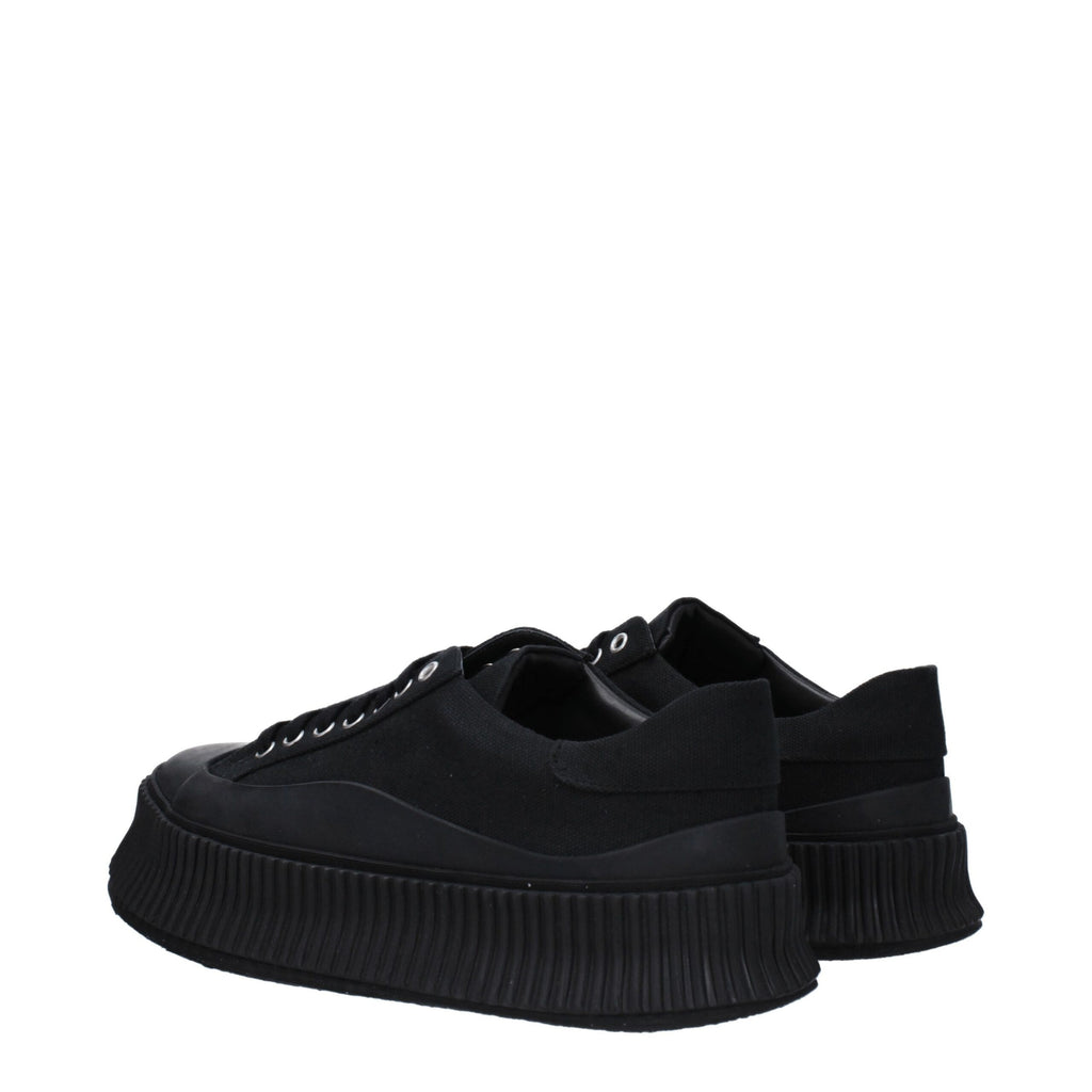 Black Fabric Platform Sneakers