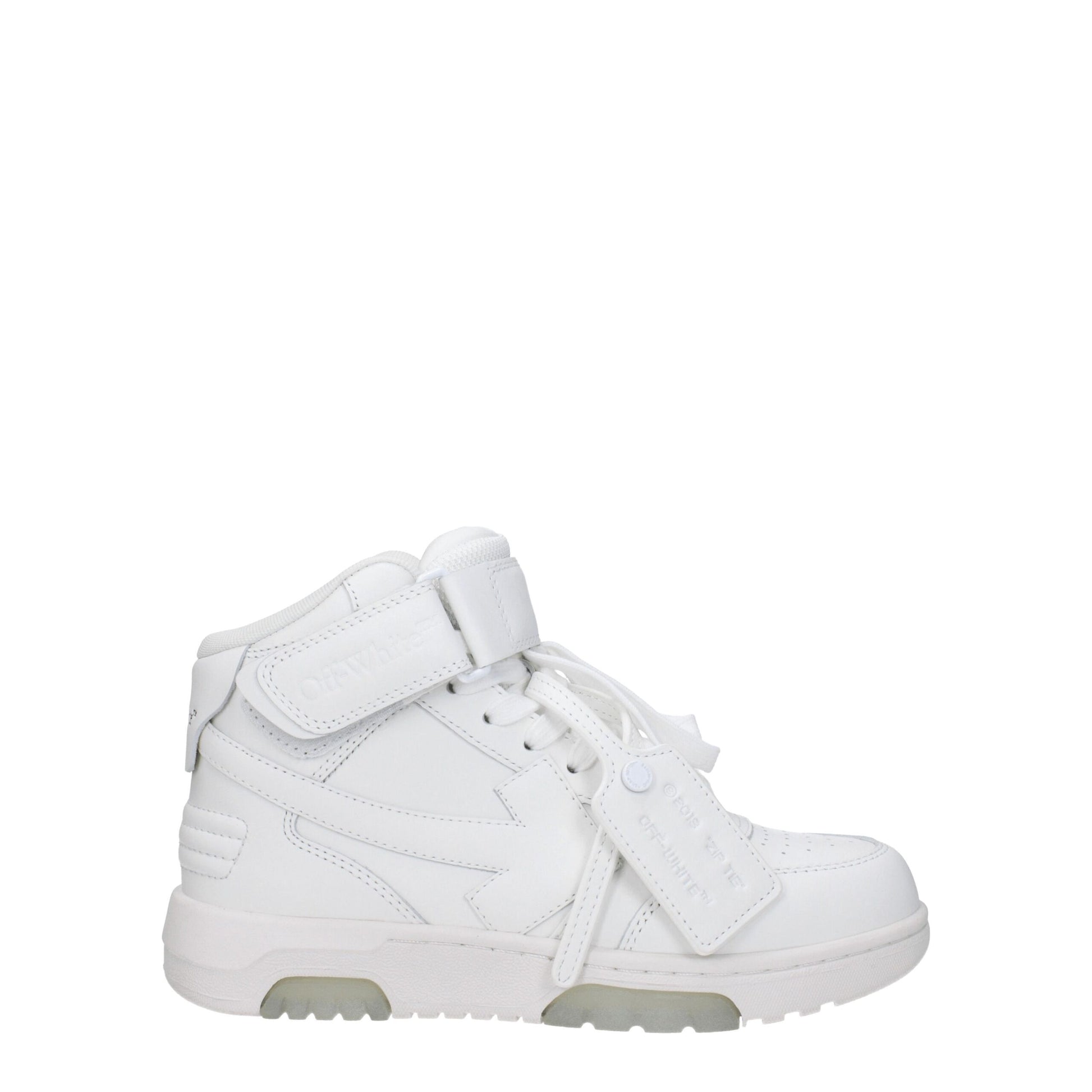 White Leather High Top Sneakers