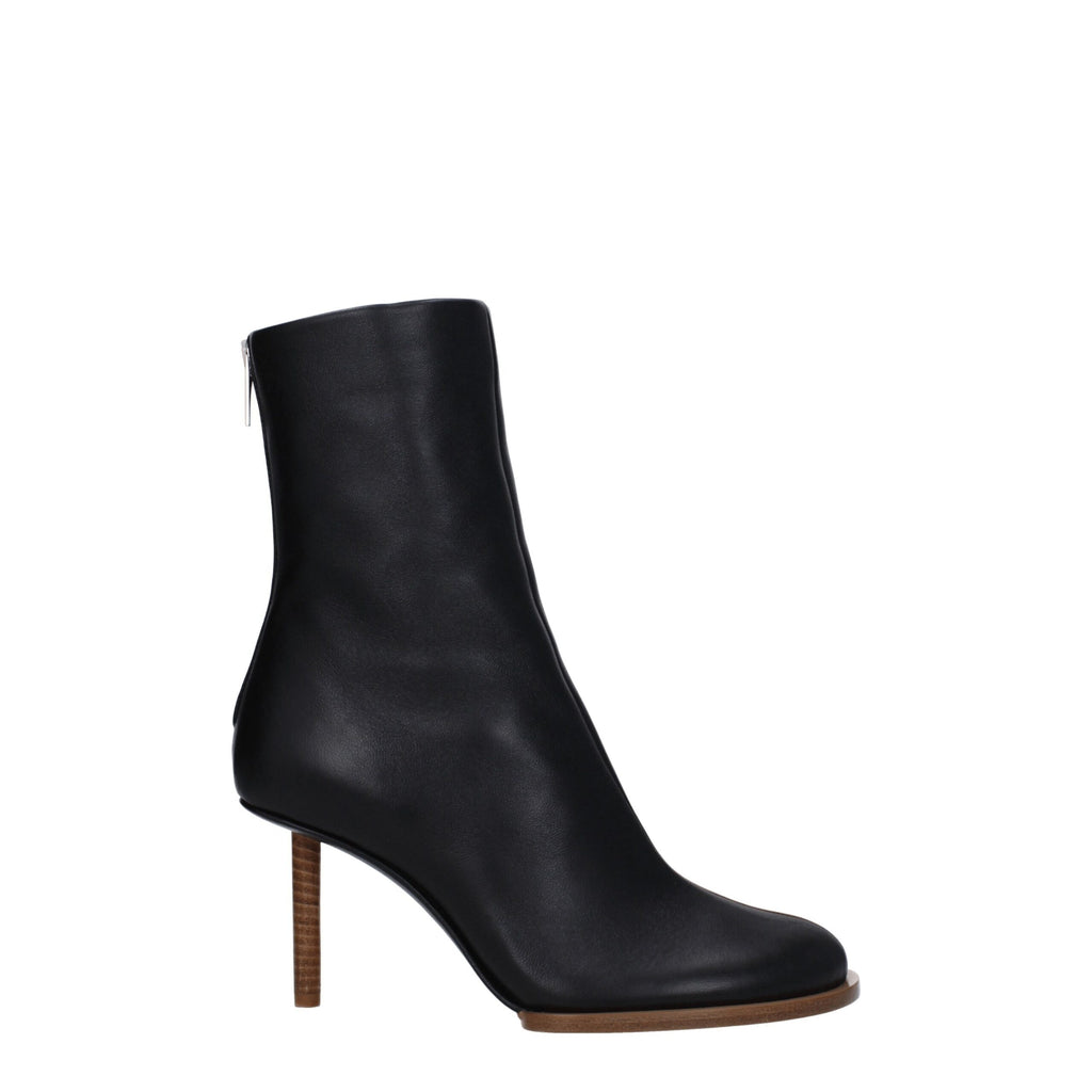 Black Leather Ankle Boots