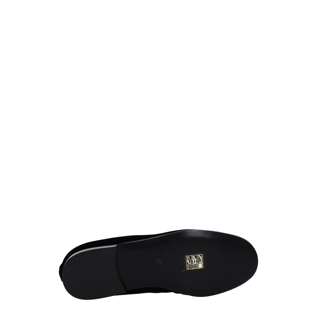Black Velvet Slip-On Loafers