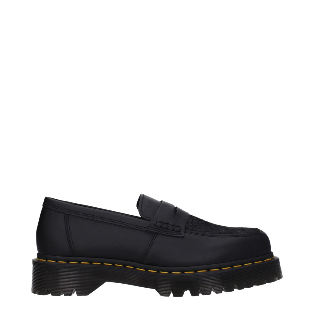 Black Leather Slip-On Loafers