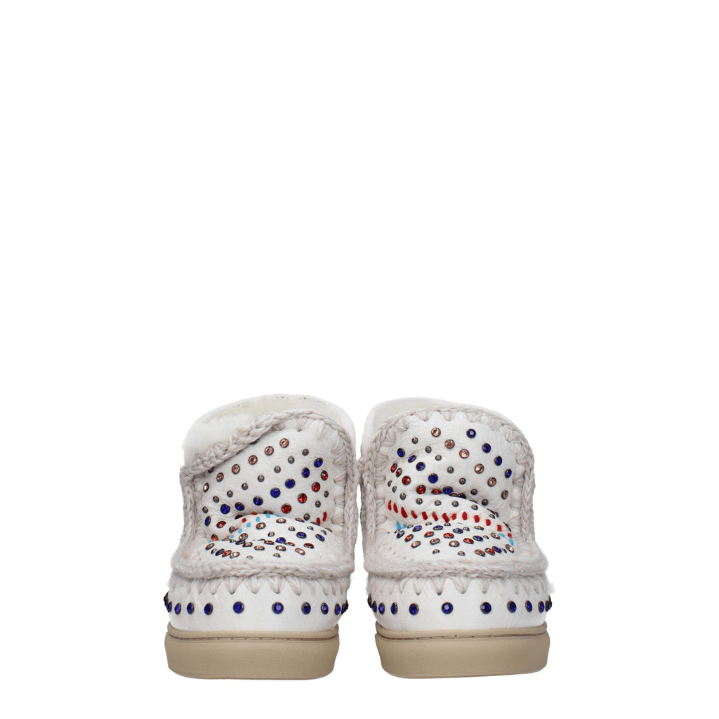 White Leather Ankle Boots