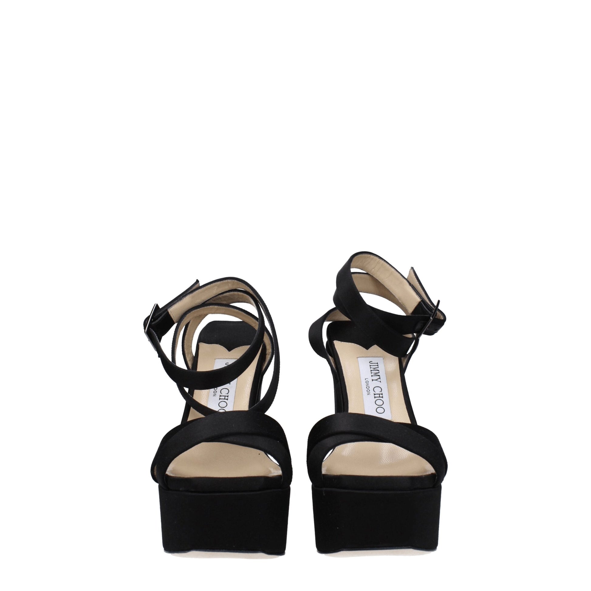 Black Satin Platform Sandals