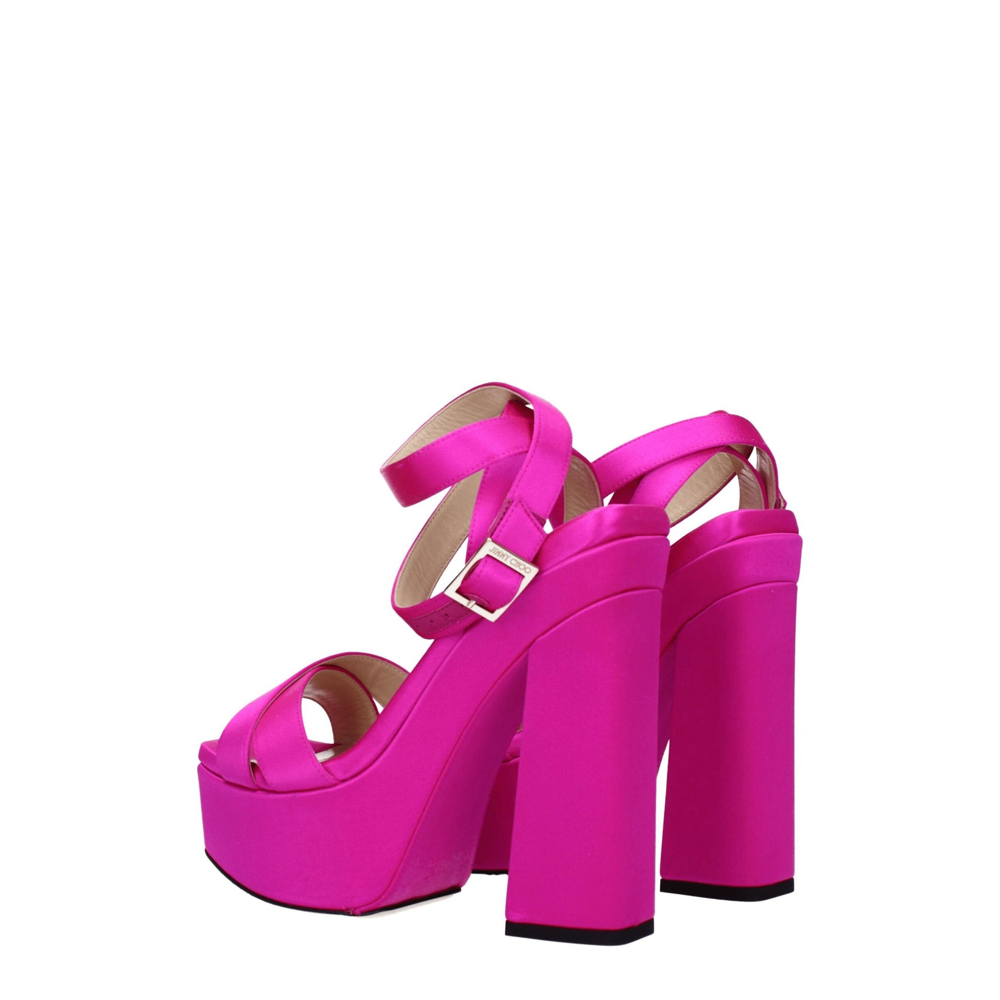 Pink Satin Platform Sandals