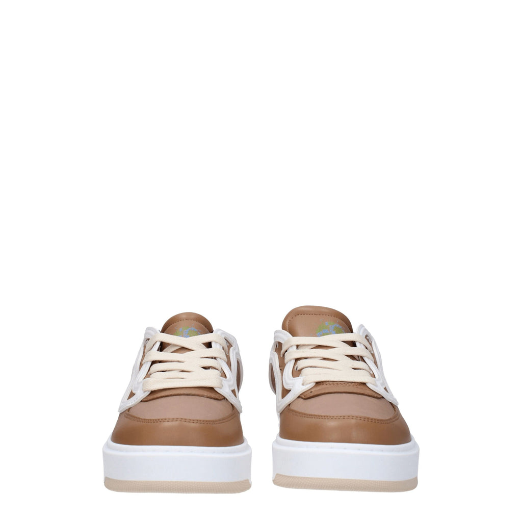 Brown Fabric Chunky Sneakers