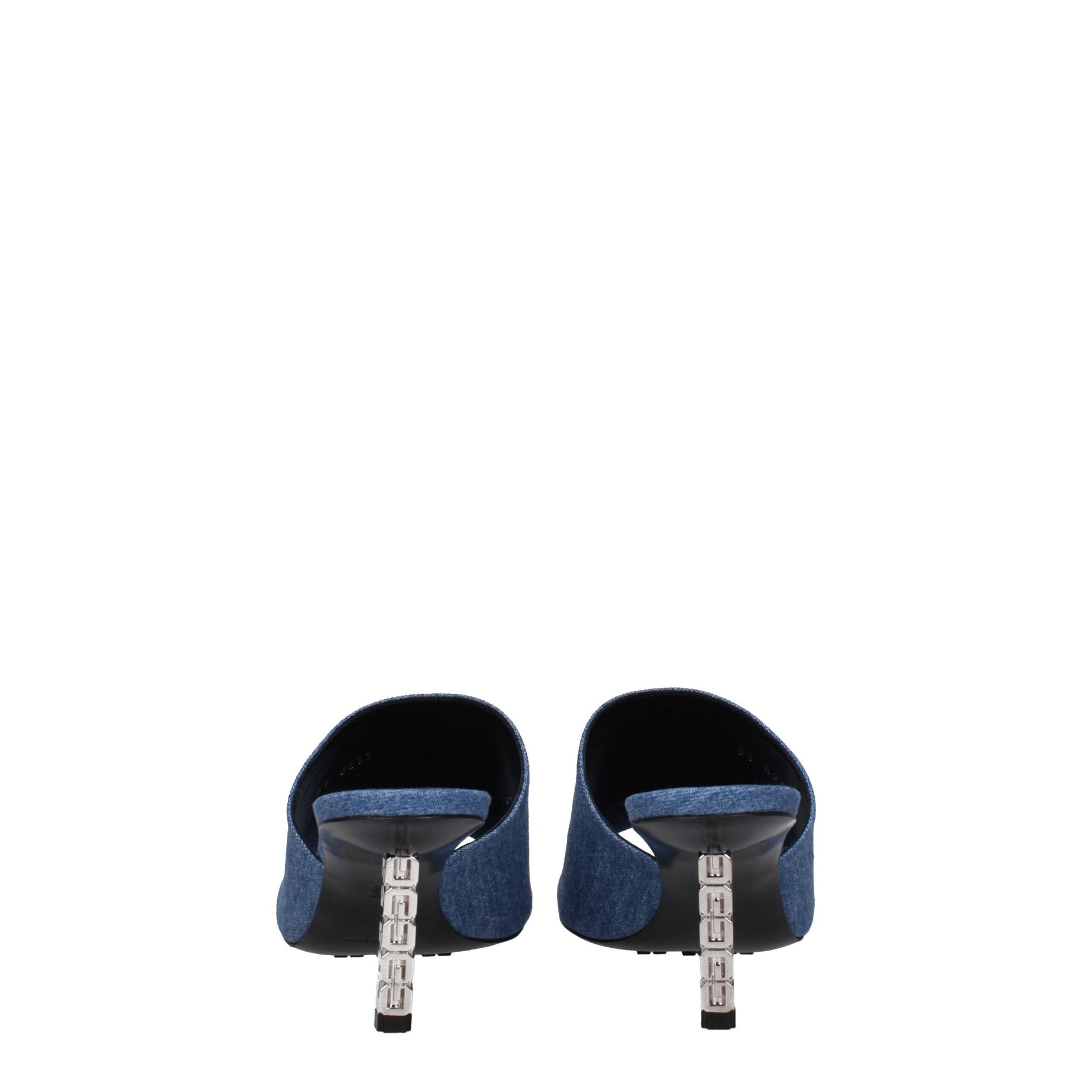 Blue Fabric Platform Sandals