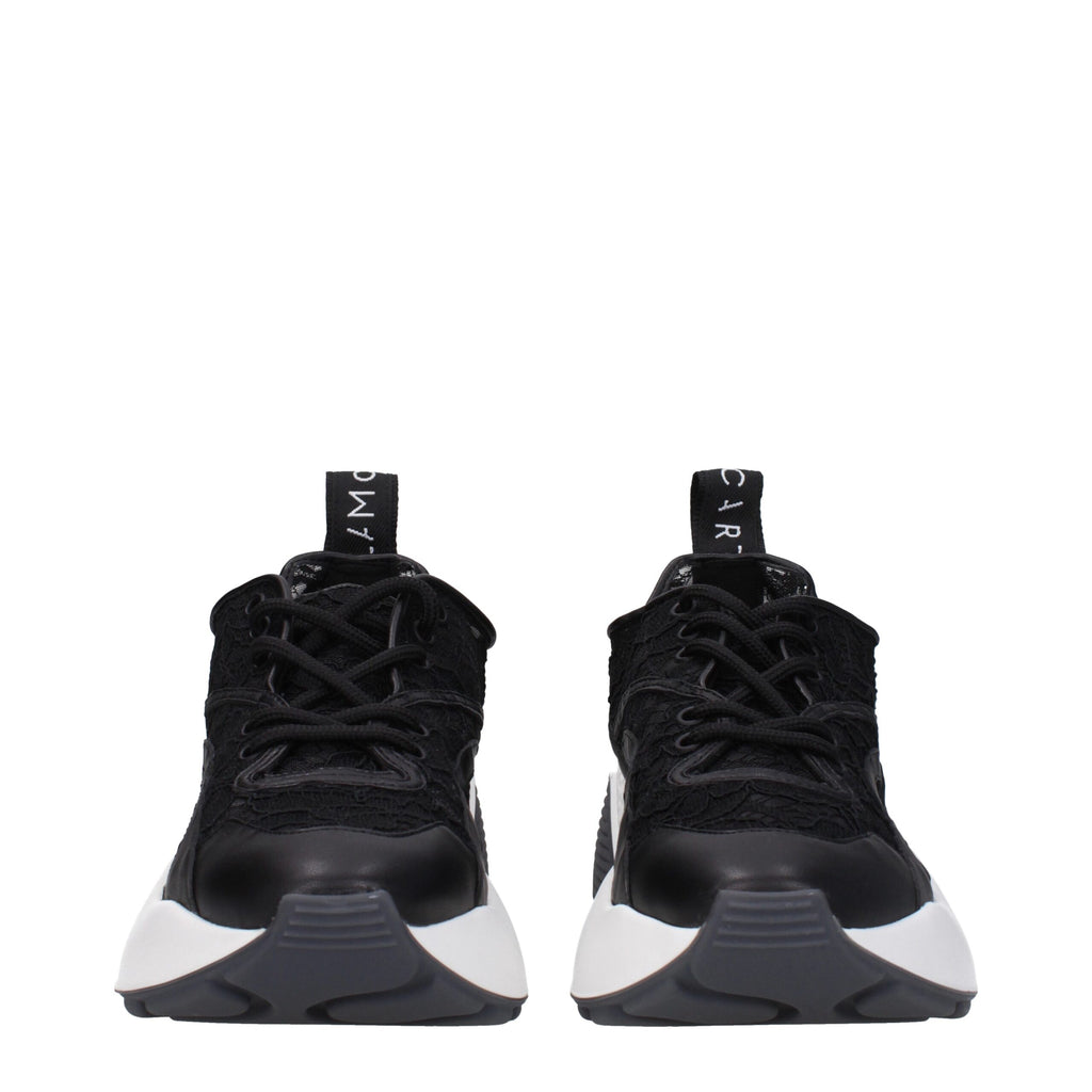 Black Fabric Chunky Sneakers