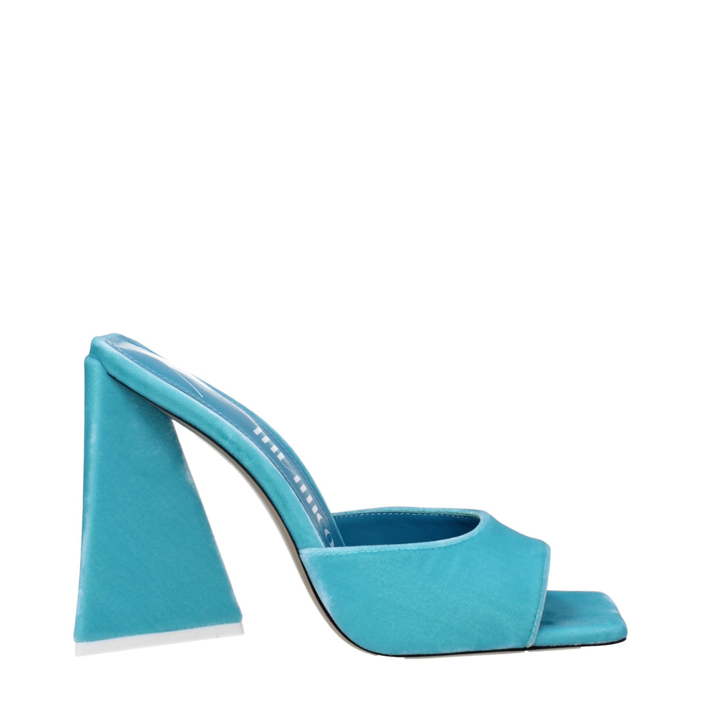 Light Blue Velvet Platform Sandals