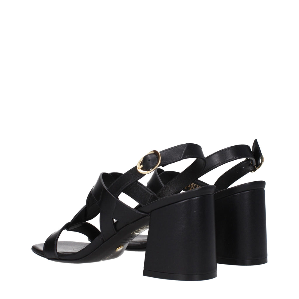 Black Leather Platform Sandals