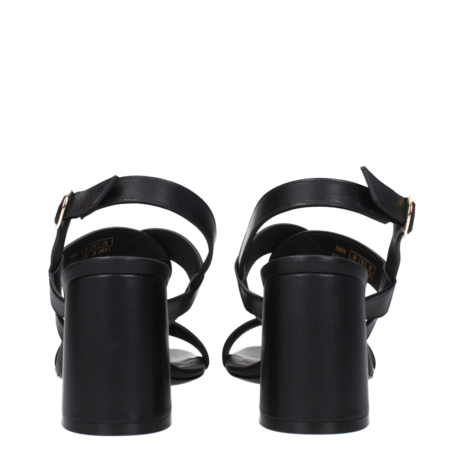 Black Leather Platform Sandals