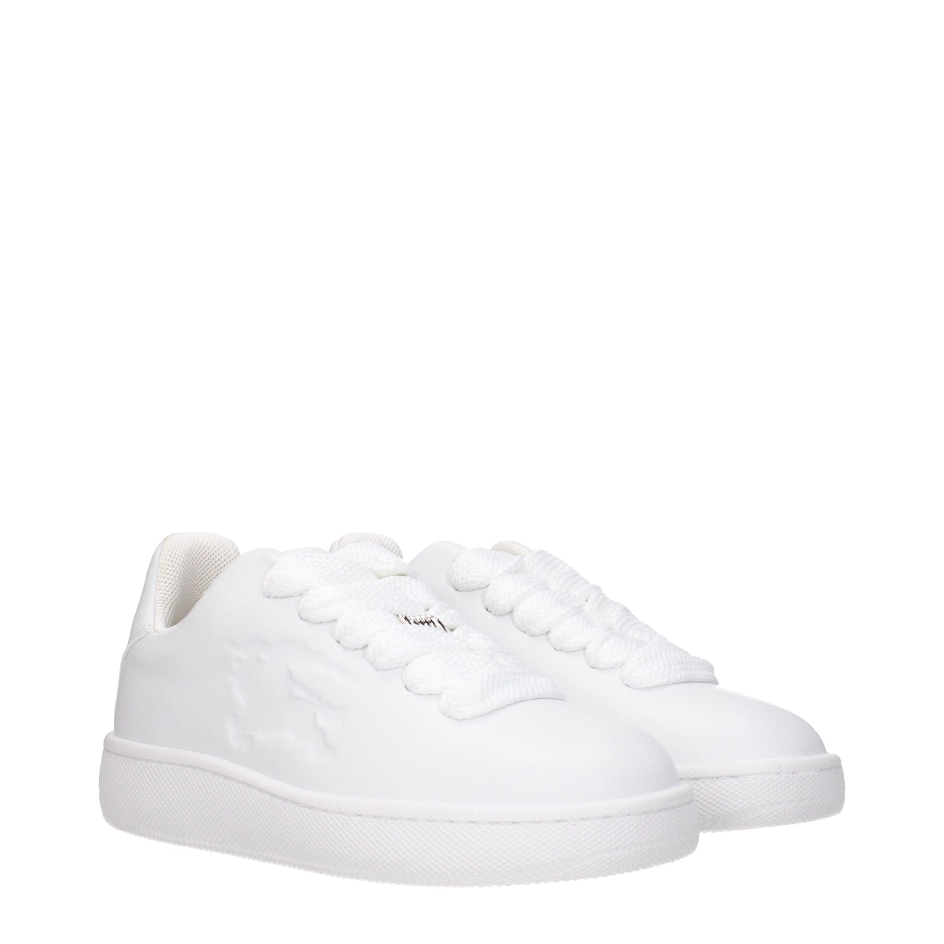 White Leather Low Top Sneakers