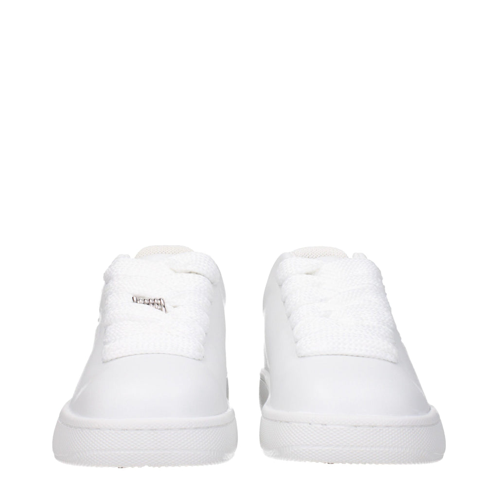 White Leather Low Top Sneakers