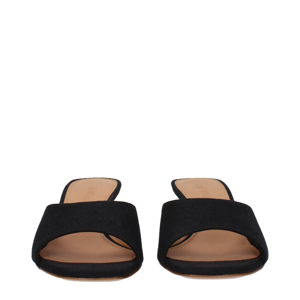 Black Linen Sandals