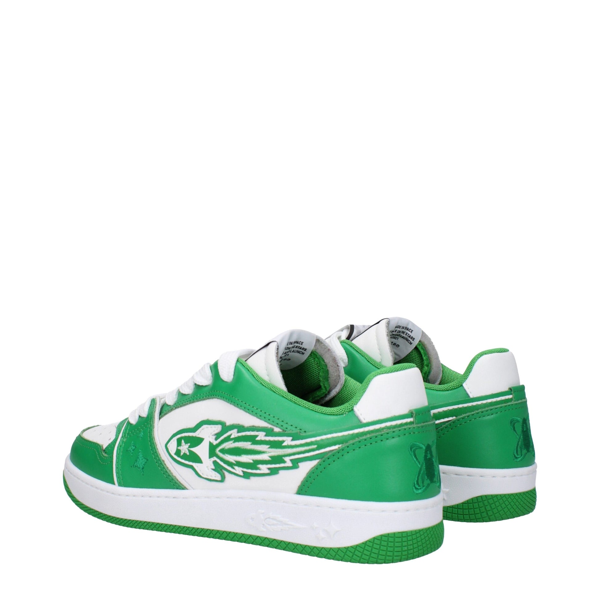 Green Leather Low Top Sneakers