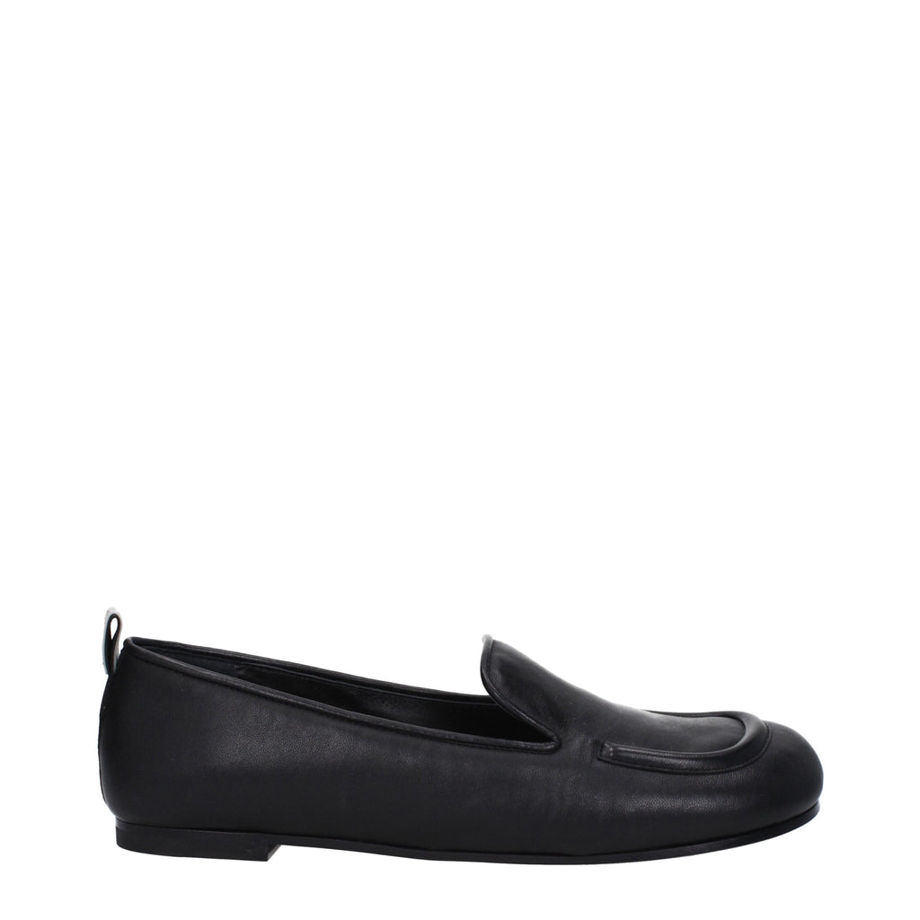 Black Leather Slip-On Loafers