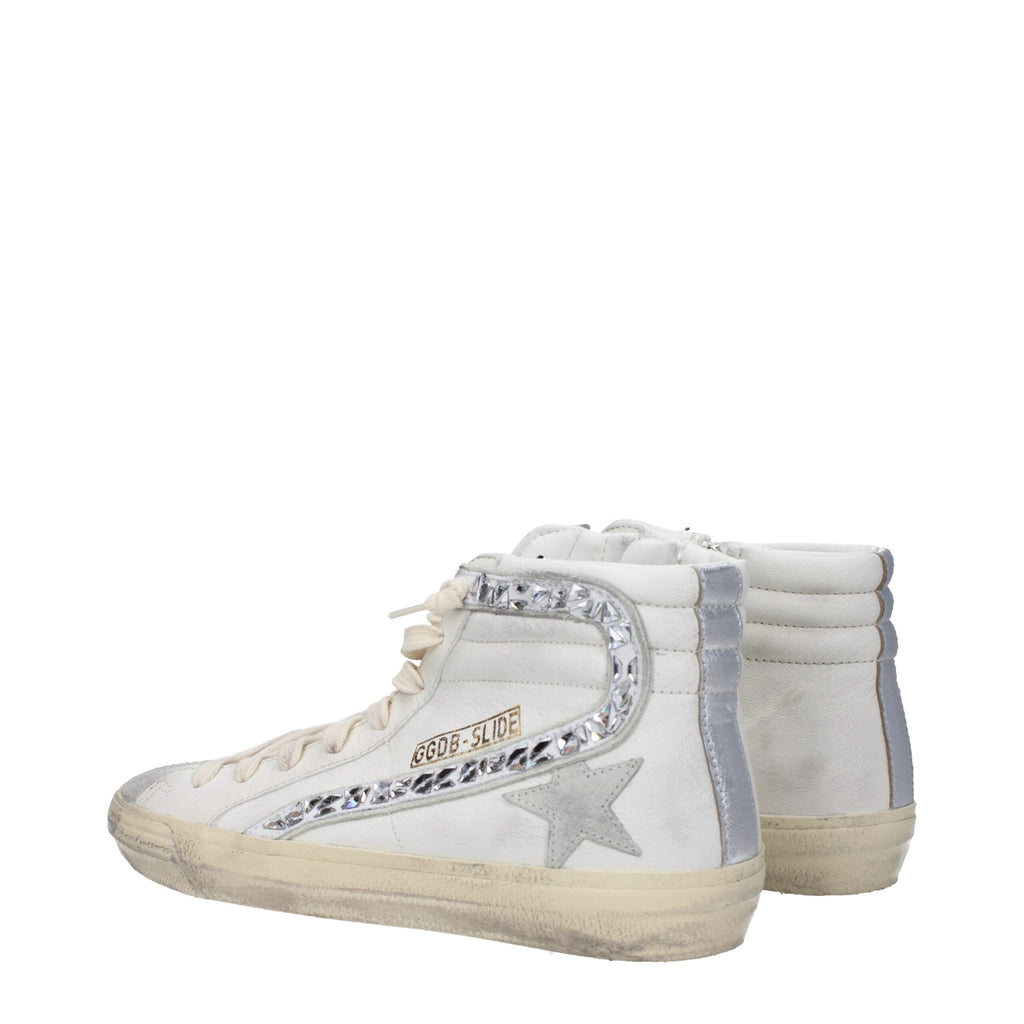 White Leather High Top Sneakers