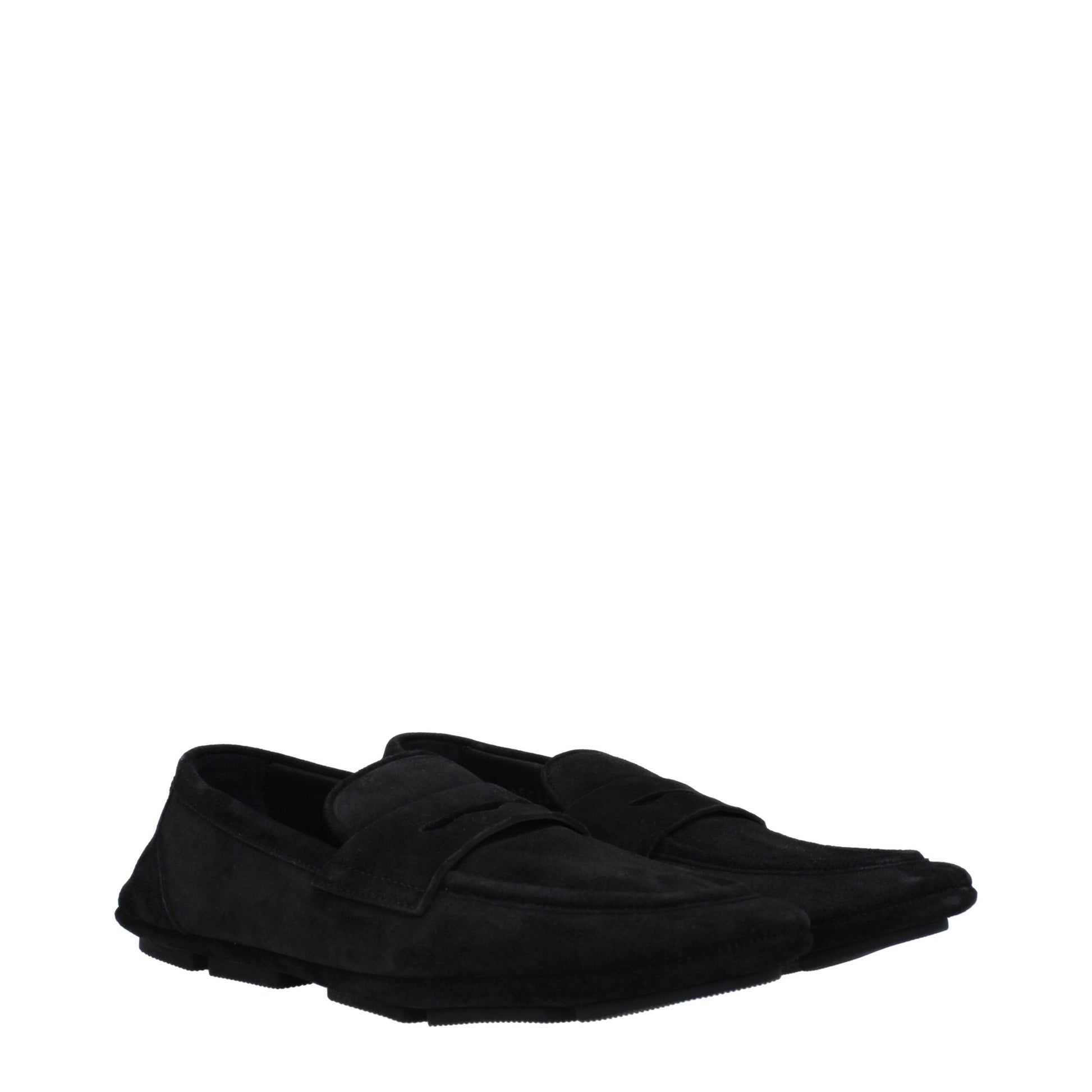 Black Leather Slip-On Loafers