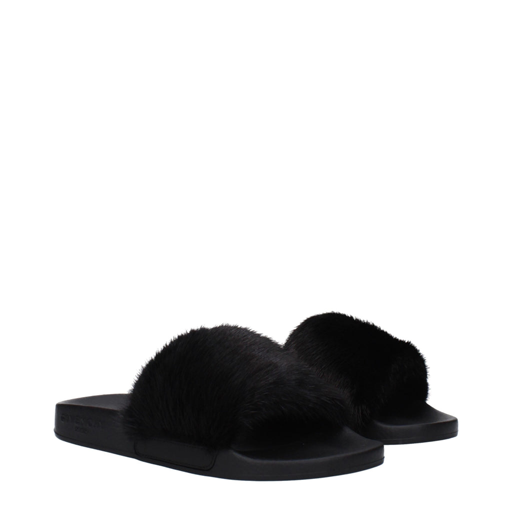 Black Cotton Slippers