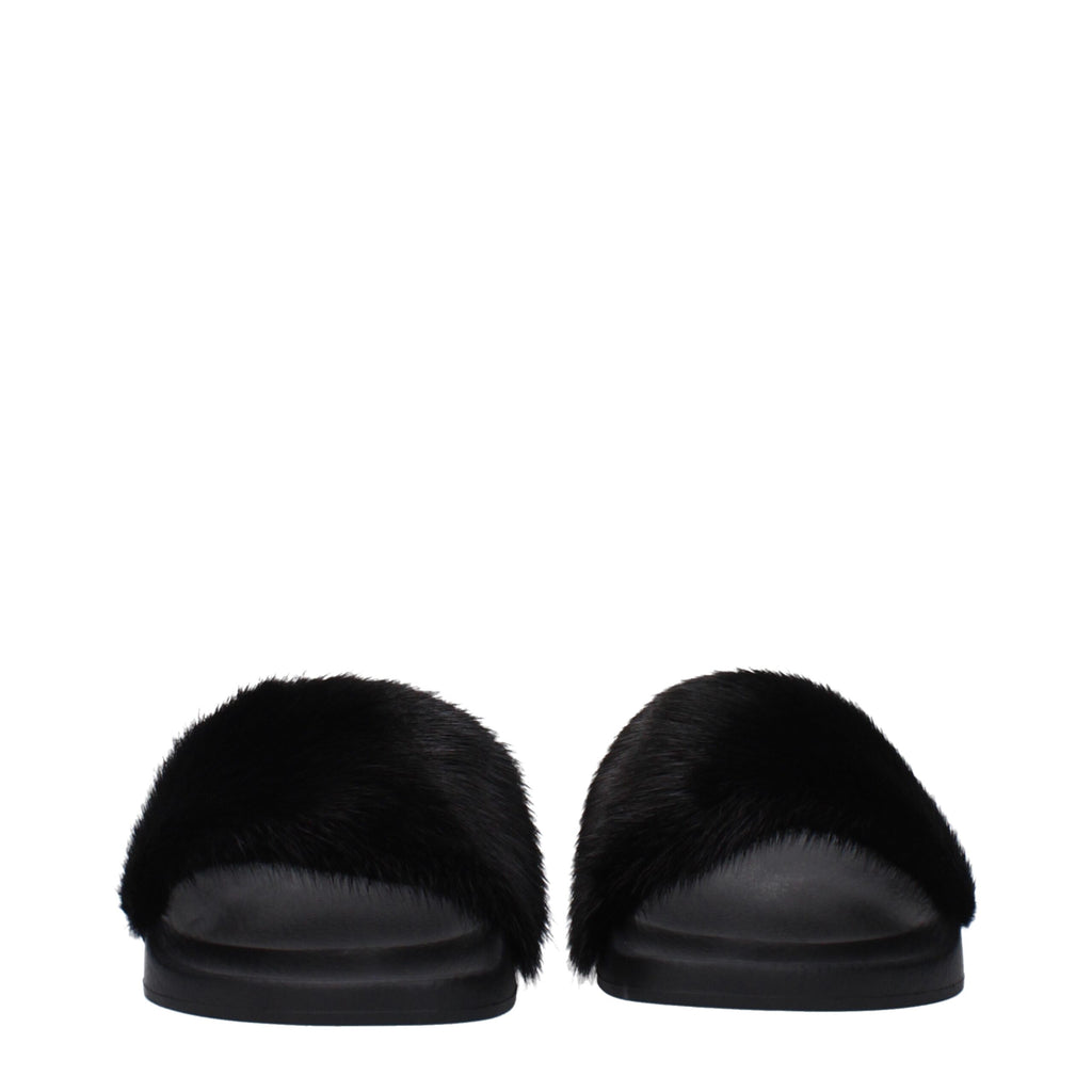 Black Cotton Slippers