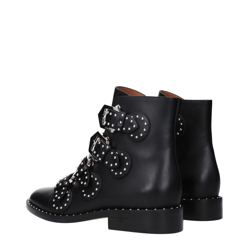 Black Leather Ankle Boots