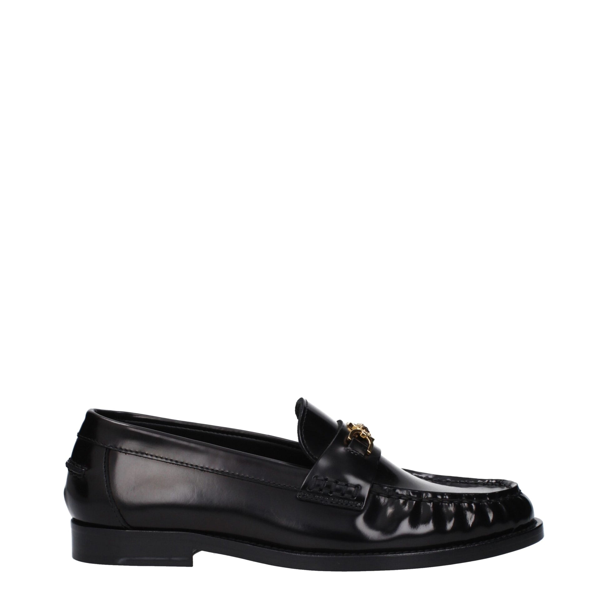 Black Leather Slip-On Loafers