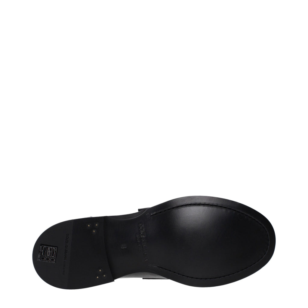 Black Leather Slip-On Loafers