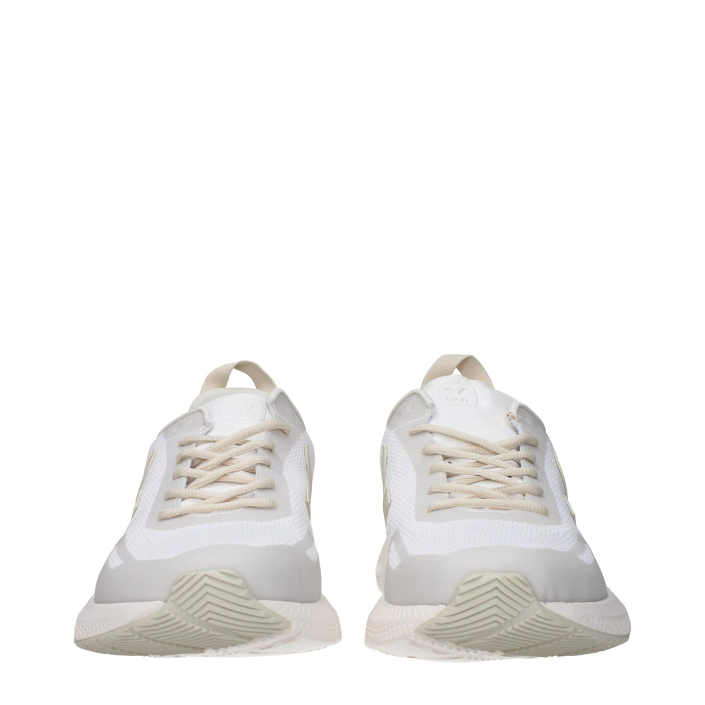 White Fabric Athletic Sneakers