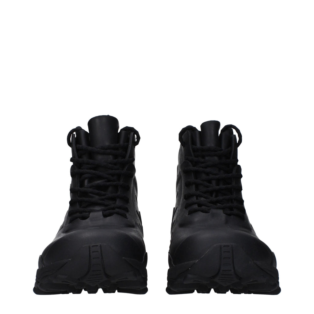 Black Cotton Ankle Boots