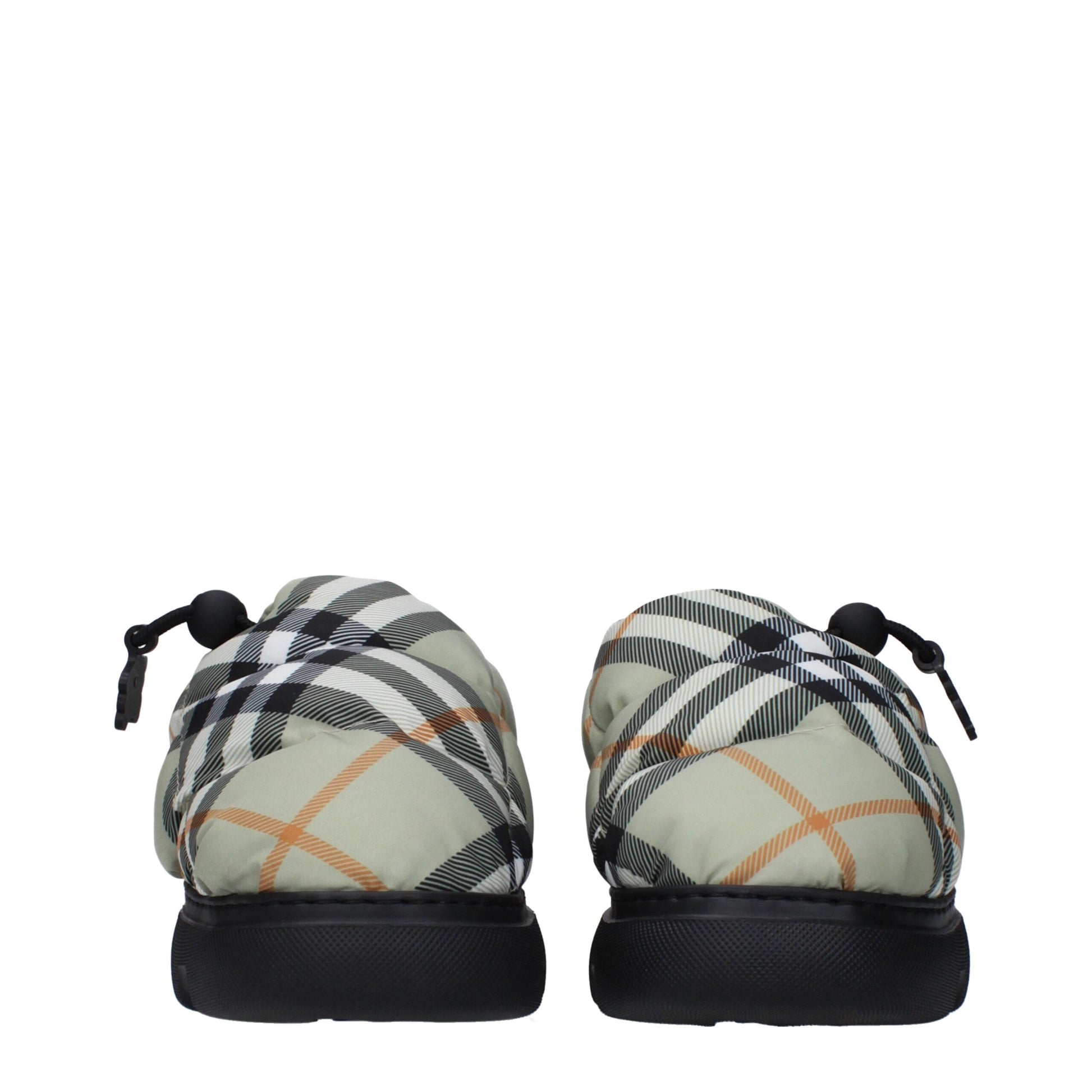 Green Fabric Slip-On Loafers